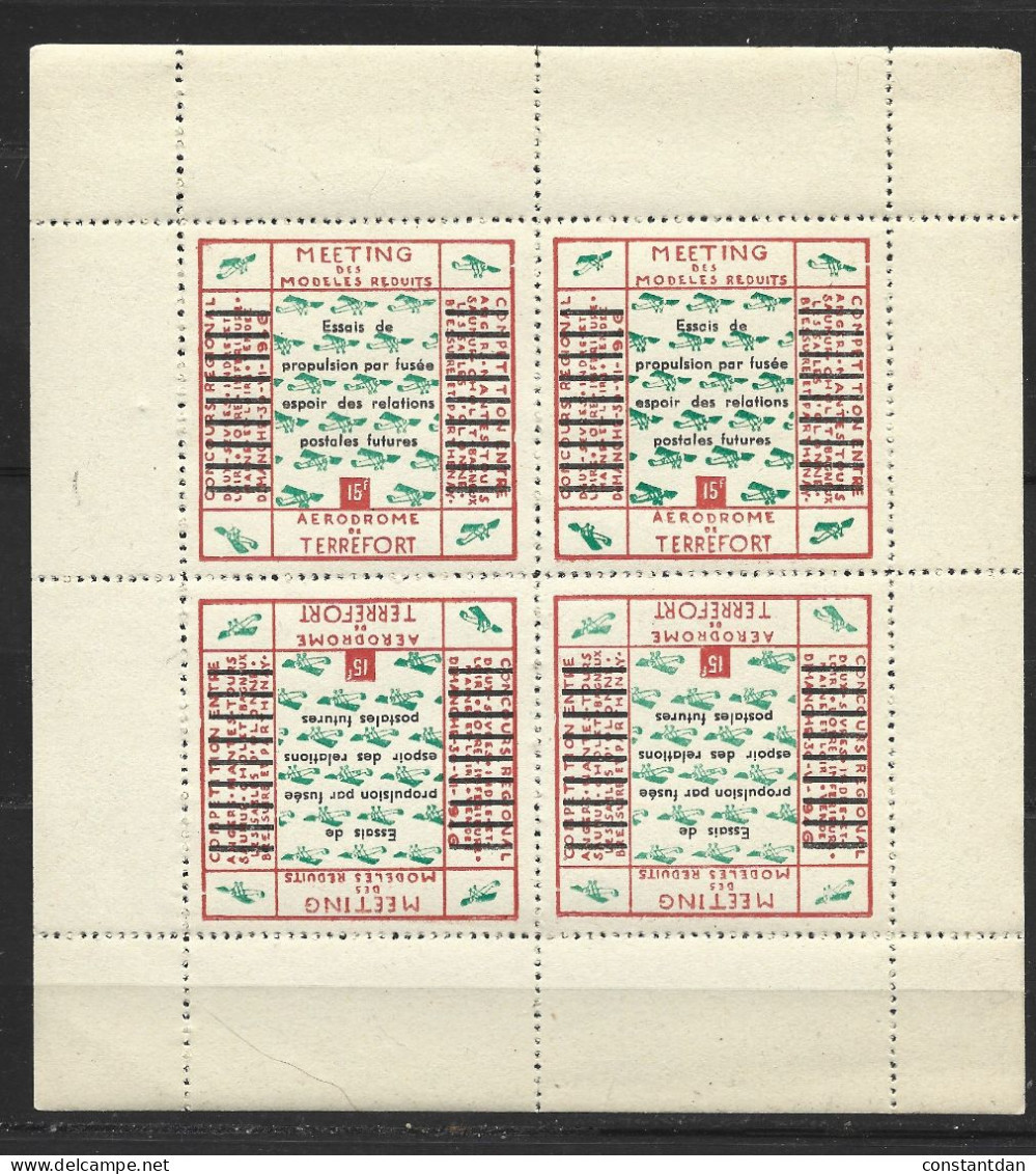 FRANCE VIGNETTE MEETING DES MODELES REDUITS AEROPORT DE TERREFORT NEUF SANS CHARNIERE - Aviación
