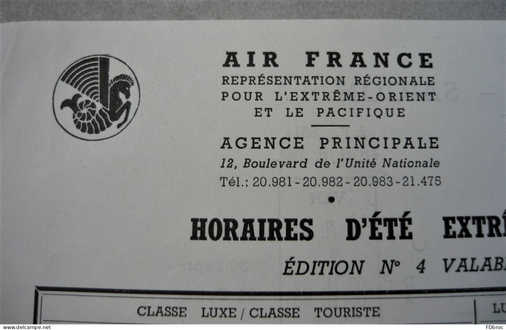 Ancien Dépliant Horaire (Time Table) Tarif AIR FRANCE Indicateur AVION SAIGON NOUMEA Extrême Orient Vietnam 1955 - Zeitpläne