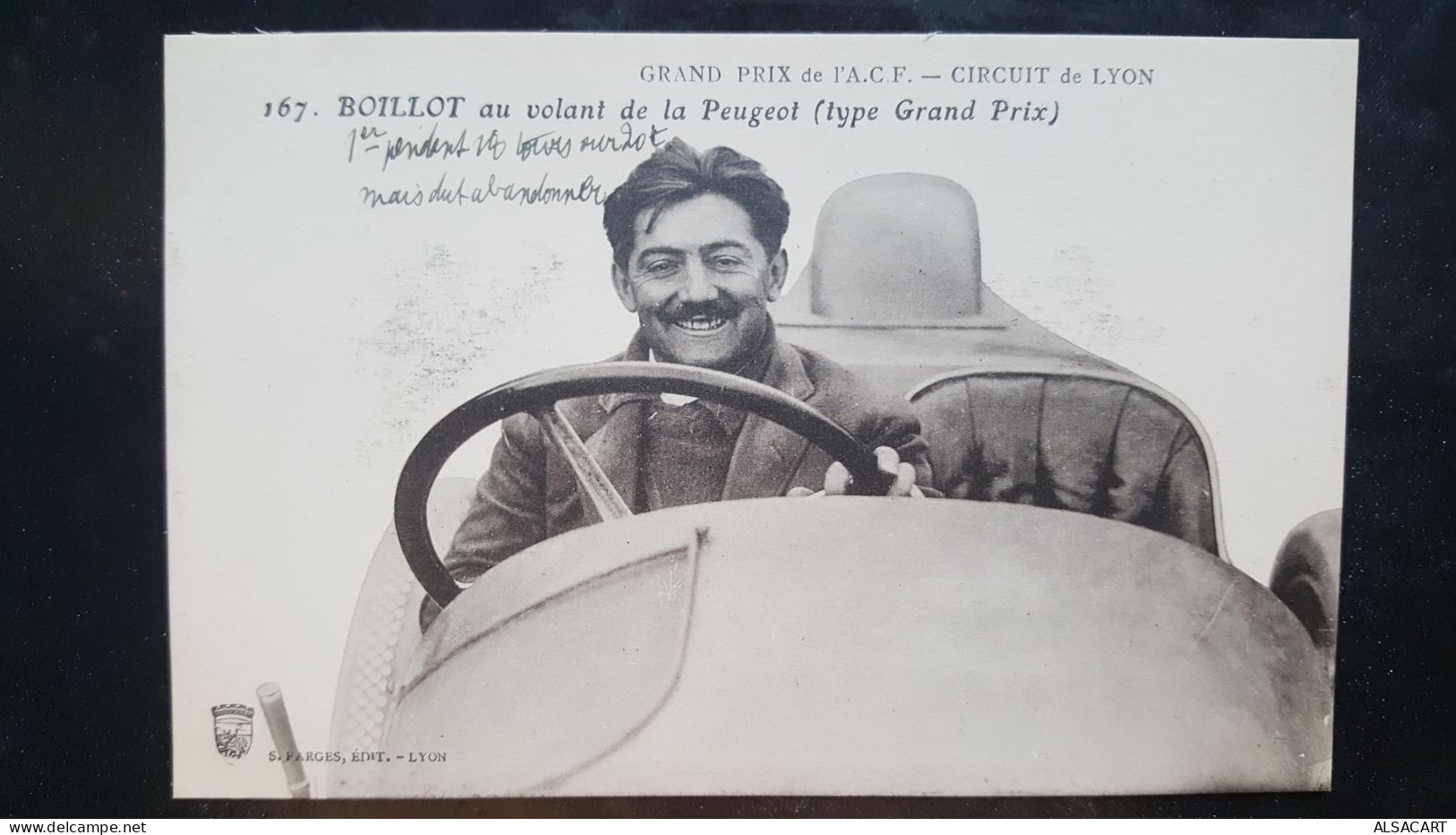 Boillot Au Volant De Sa Peugeot . Acf Lyon - Autres & Non Classés