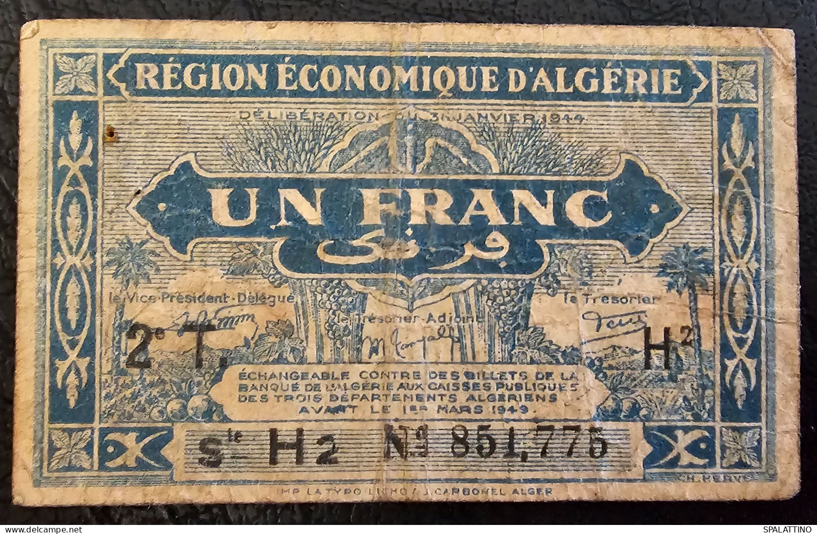 ALGERIA- 1 FRANC 1949. - Algeria