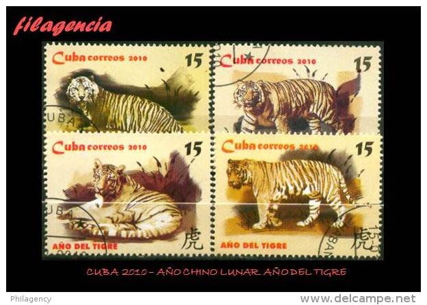 USADOS. CUBA. 2010-06 AÑO CHINO LUNAR. AÑO DEL TIGRE - Used Stamps