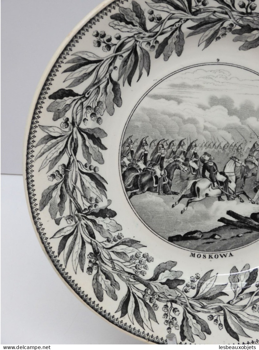 -ANCIENNE ASSIETTE PORCELAINE OPAQUE CREIL & MONTEREAU LEBOEUF MILLET MOSKOWA   E - Creil Montereau (FRA)