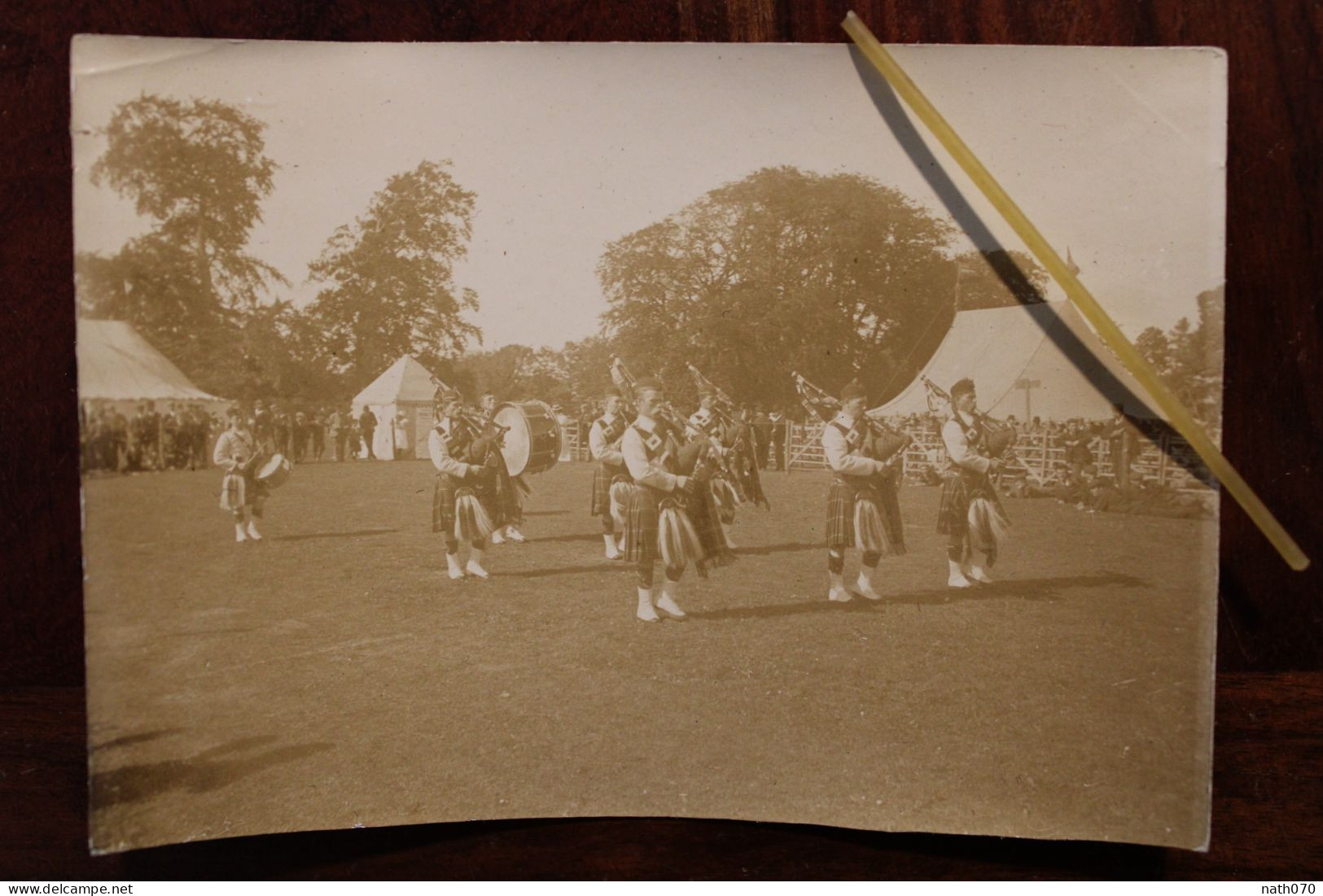 Photo 1900's Joueurs De Cornemuse Scotland Ecosse Tirage Albuminé Albumen Print Vintage - Ancianas (antes De 1900)