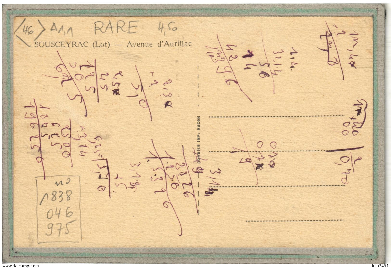 CPA (46) SOUSCEYRAC - Aspect De L'avenue D'Aurillac En 1930 / 40 - Sousceyrac