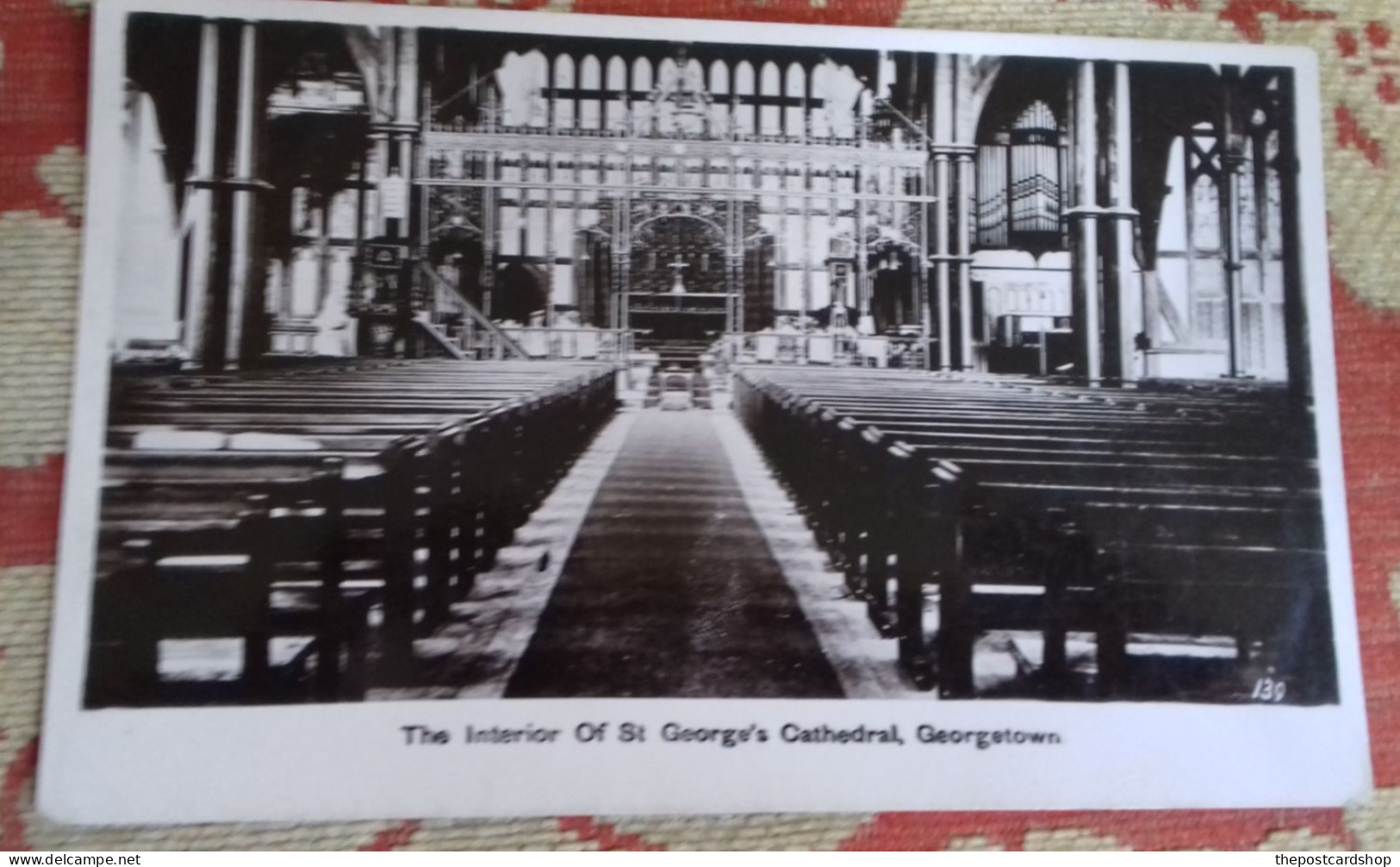 British Guiana Guyana Demerara GEORGETOWN St. George's Cathedral INTERIOR UNUSED - Guyana (formerly British Guyana)