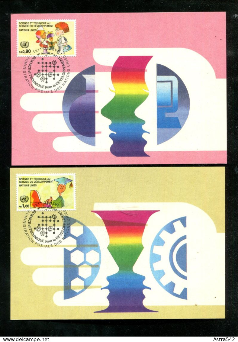 "UNO-GENF" 1992, Mi. 221/222 Auf 2 Maximumkarten (19256) - Cartes-maximum