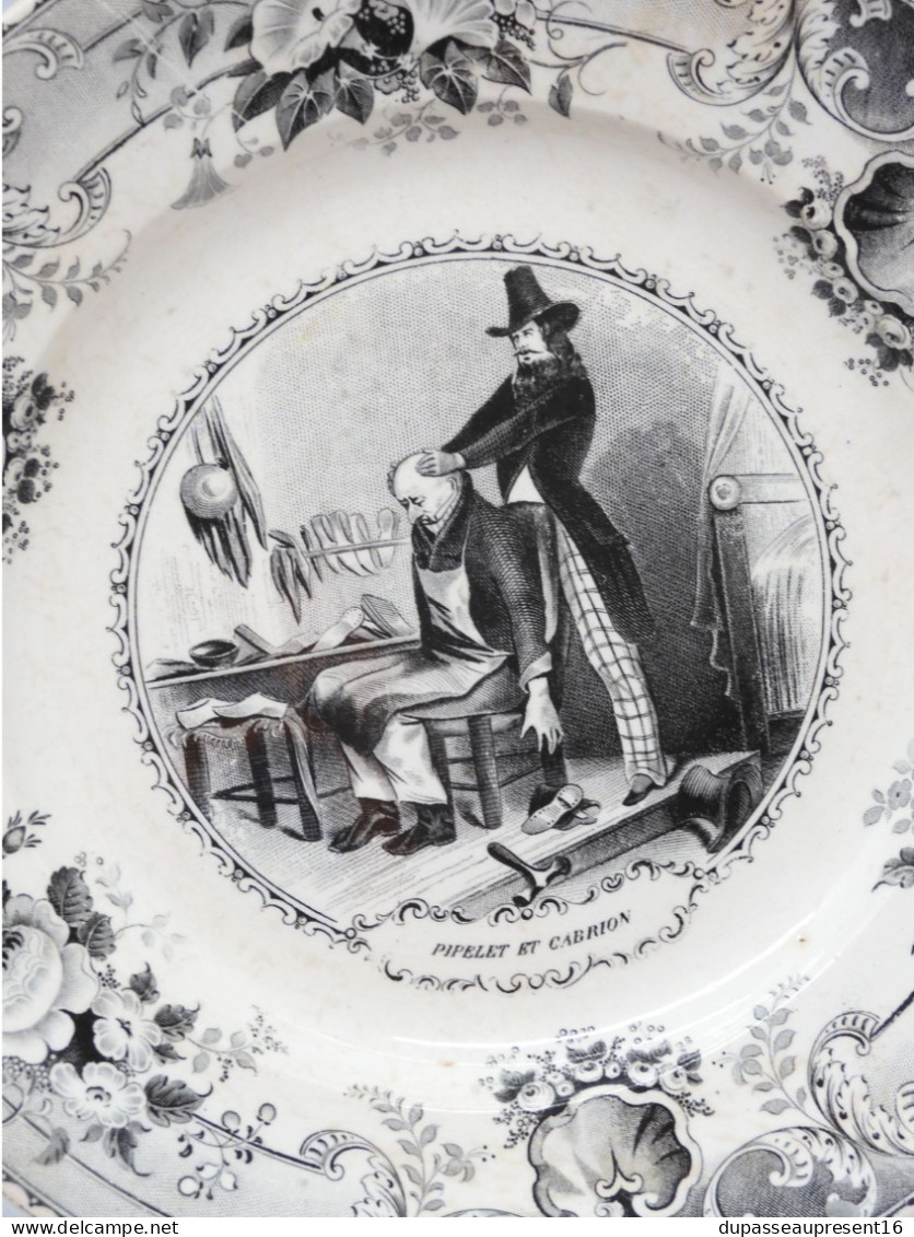 -BELLE ANCIENNE ASSIETTE PORCELAINE OPAQUE CREIL & MONTEREAU LEBOEUF & MILLET   E