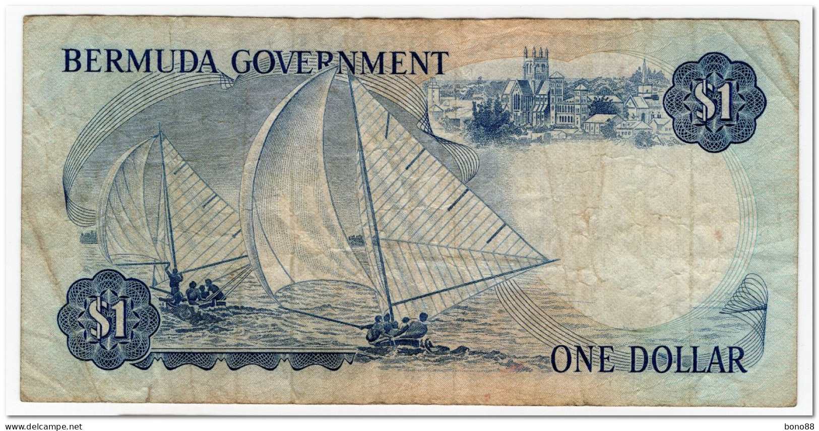 BERMUDA,1 DOLLAR,1970,P.23a,aF,SMALL TEAR - Bermudes