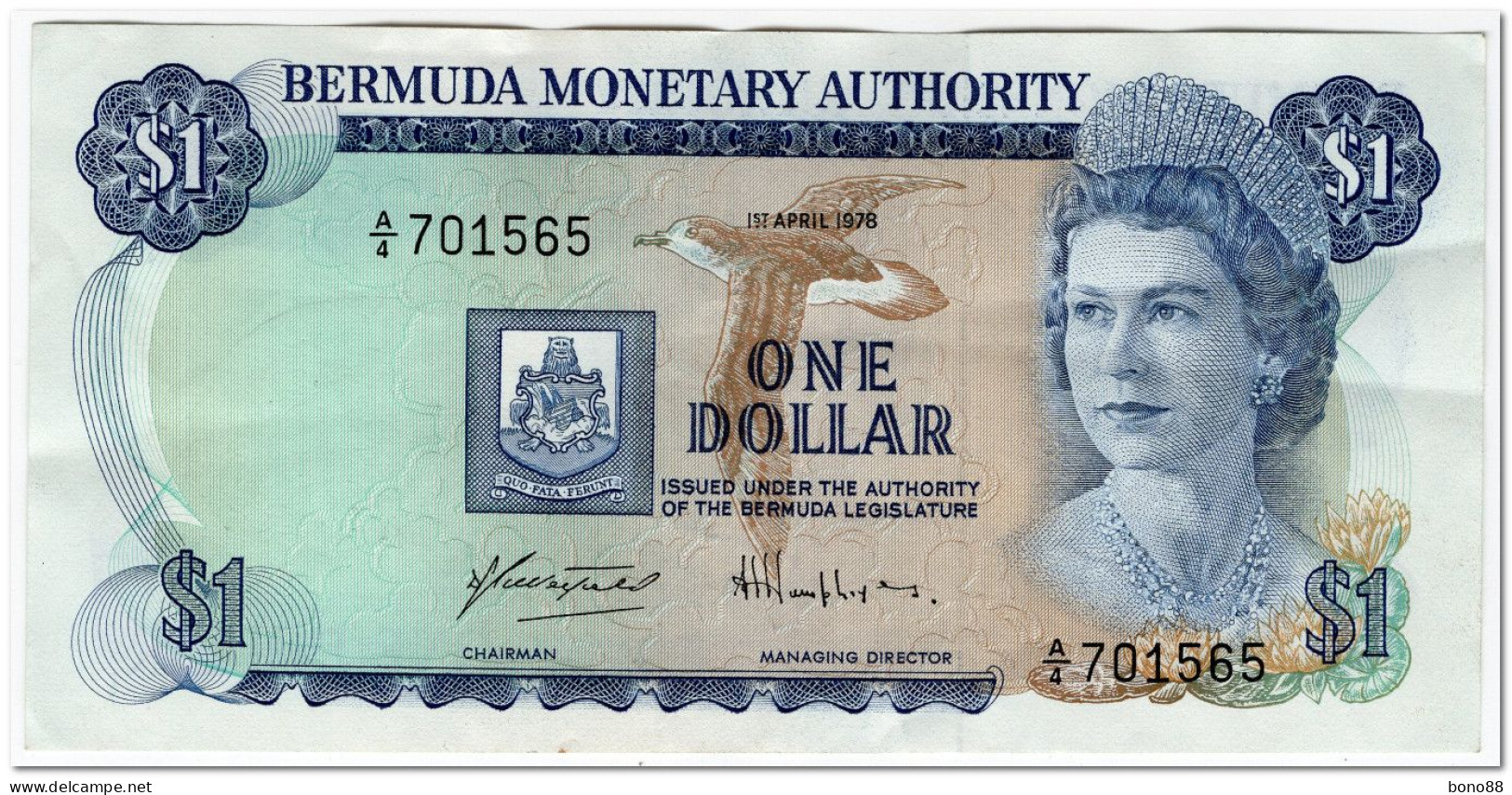 BERMUDA,1 DOLLAR,1978,P.28b,VF-XF - Bermudas