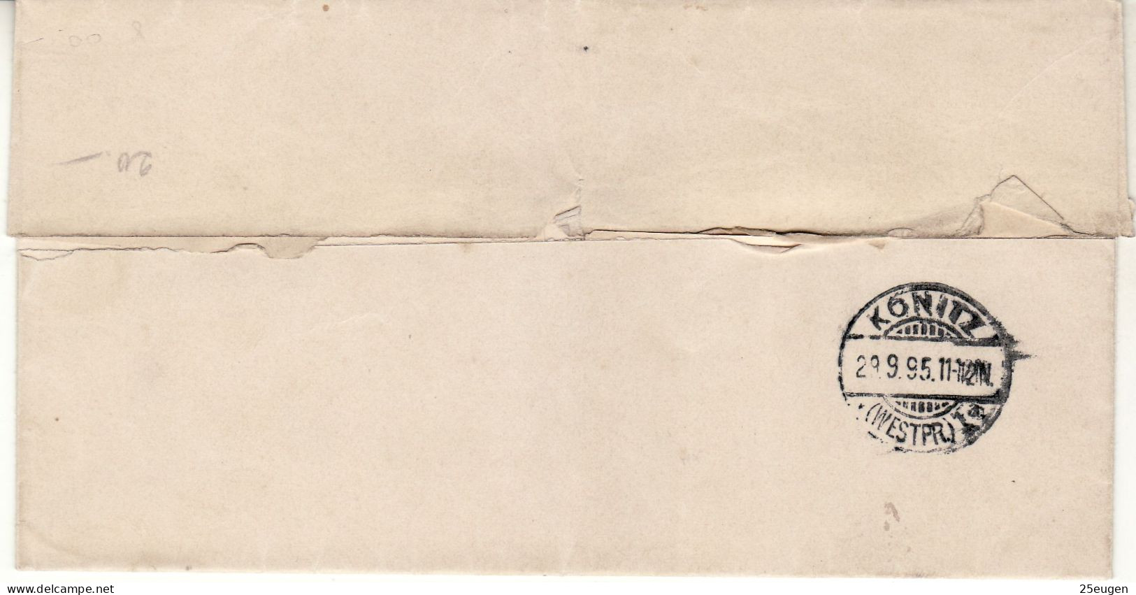 POLAND / GERMAN ANNEXATION 1895  LETTER  SENT FROM KARSIN TO CHOJNICE /KONITZ/ - Lettres & Documents