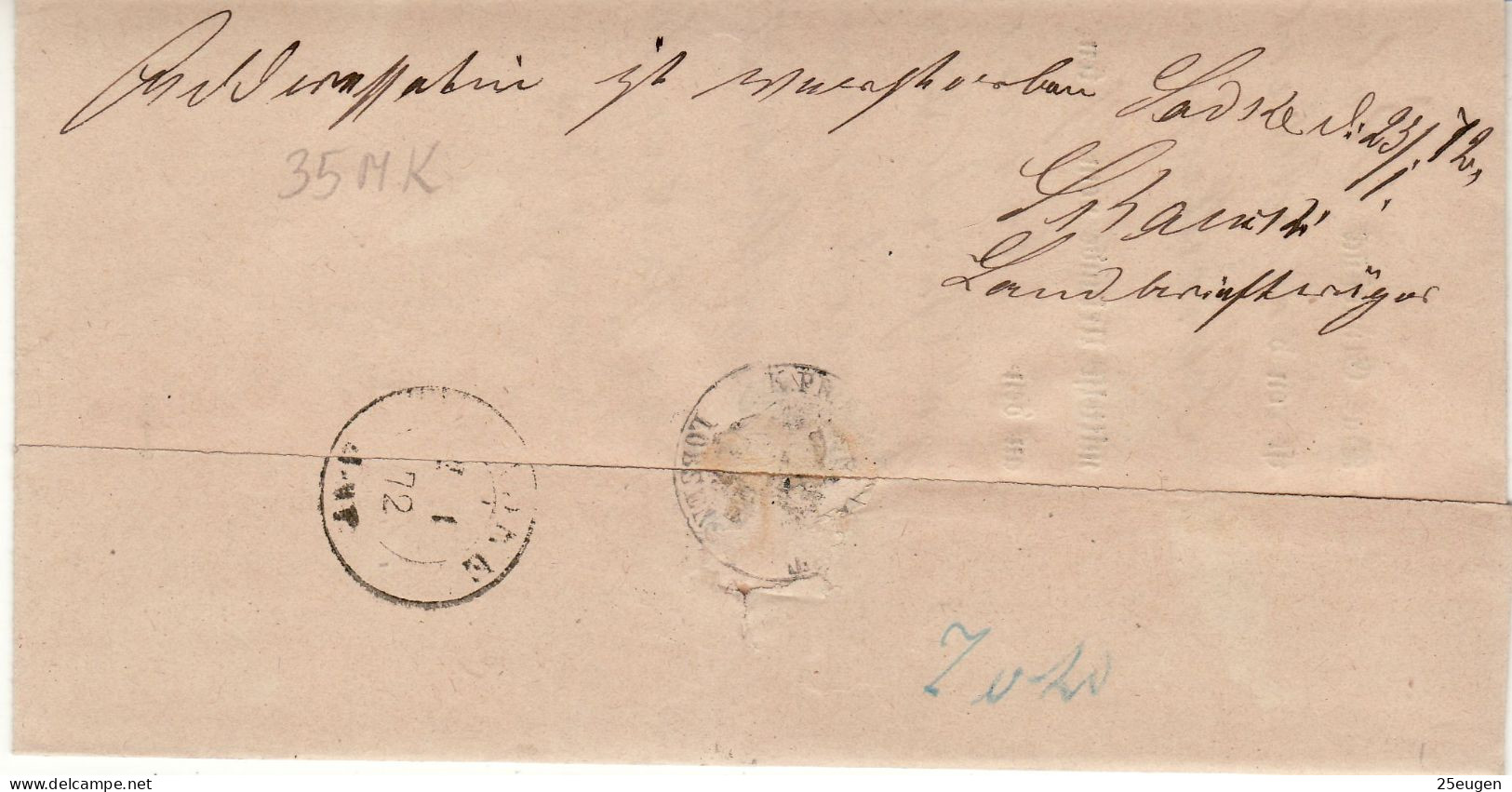 POLAND / GERMAN ANNEXATION 1872  LETTER  SENT FROM ŁOBŻYCA / LOBSENS/ TO BNIN - Storia Postale