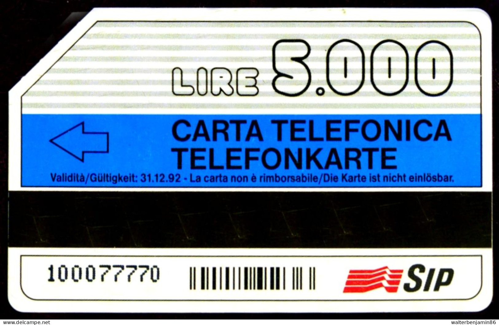 G AA 12 C&C 1161 SCHEDA TELEFONICA USATA FASCE ORARIE 5.000 L. 31.12.92 N. RIMB - Publiques Ordinaires