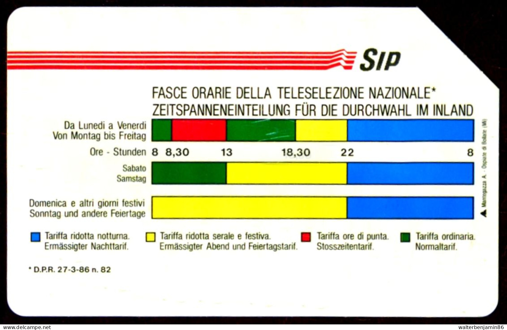 G AA 19 C&C 1172 SCHEDA USATA FASCE ORARIE BILINGUE 10 30.06.94 2^A QUALITÀ - Public Ordinary