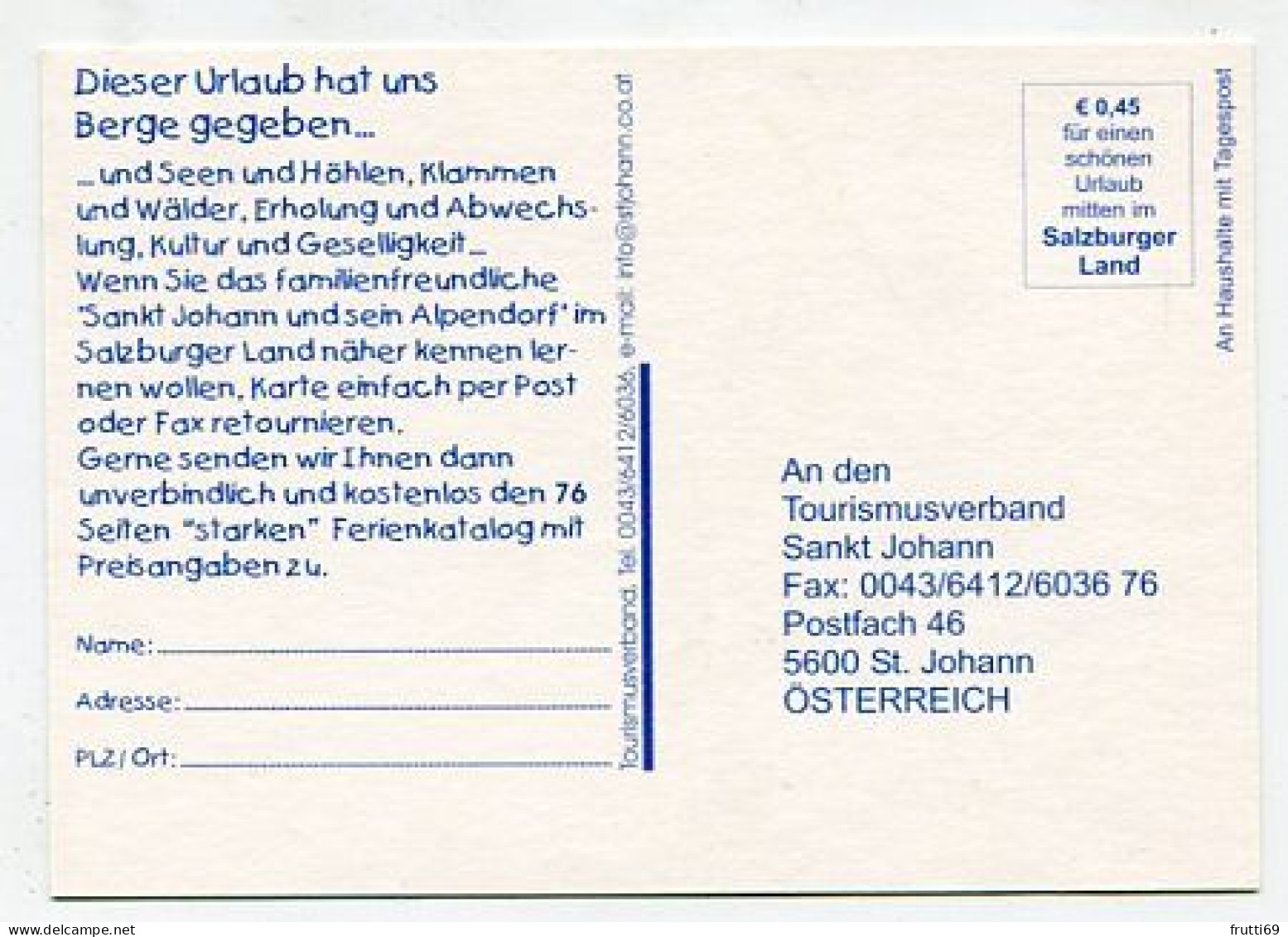 AK 152462 AUSTRIA - St. Johann - Tourismusverband - St. Johann Im Pongau