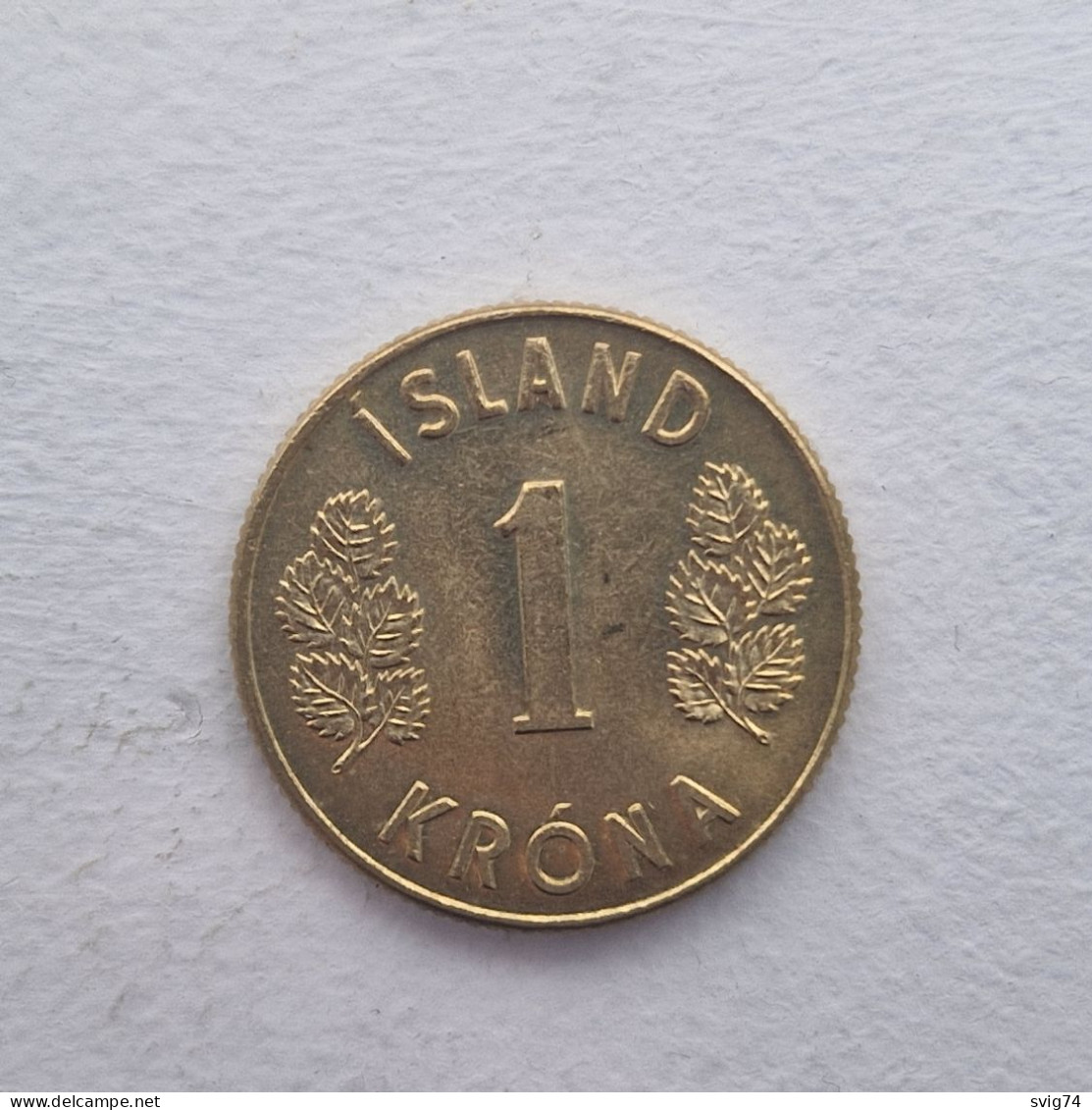 Iceland - 1 Krona - 1973 - Thin Sharp-end "3" - Island