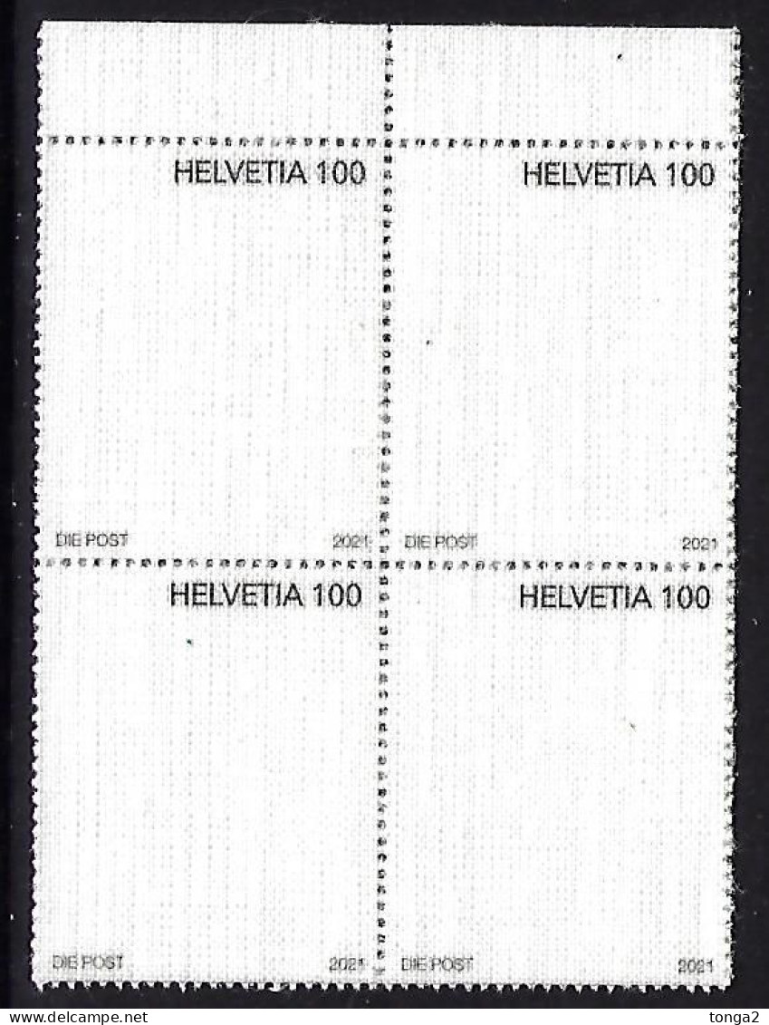 Switzerland 2021 Block Of 4 Stamps Made From Canvas  - Unusual - Lettres & Documents