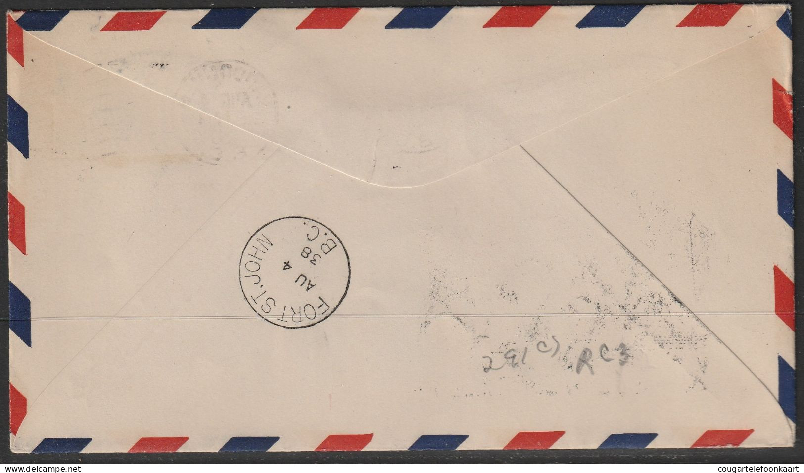 1938, First Flight Cover, Vancouver-Fort St. John - Primeros Vuelos