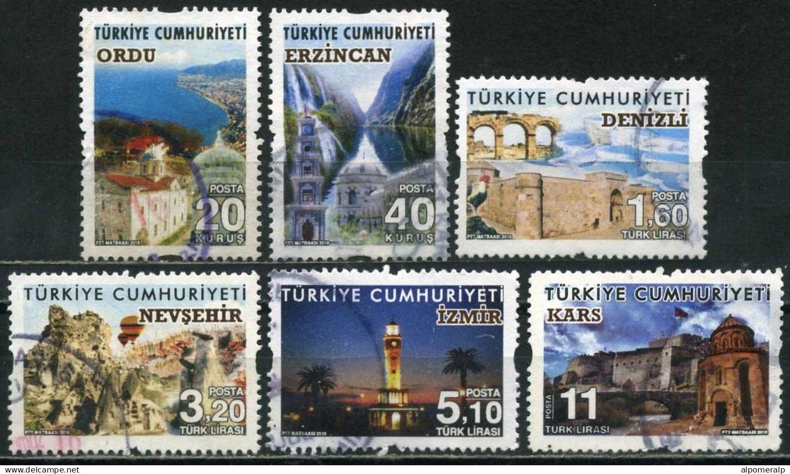 Türkiye 2016 Mi 4276-4281 Tourism, Townscapes / City Views - Used Stamps