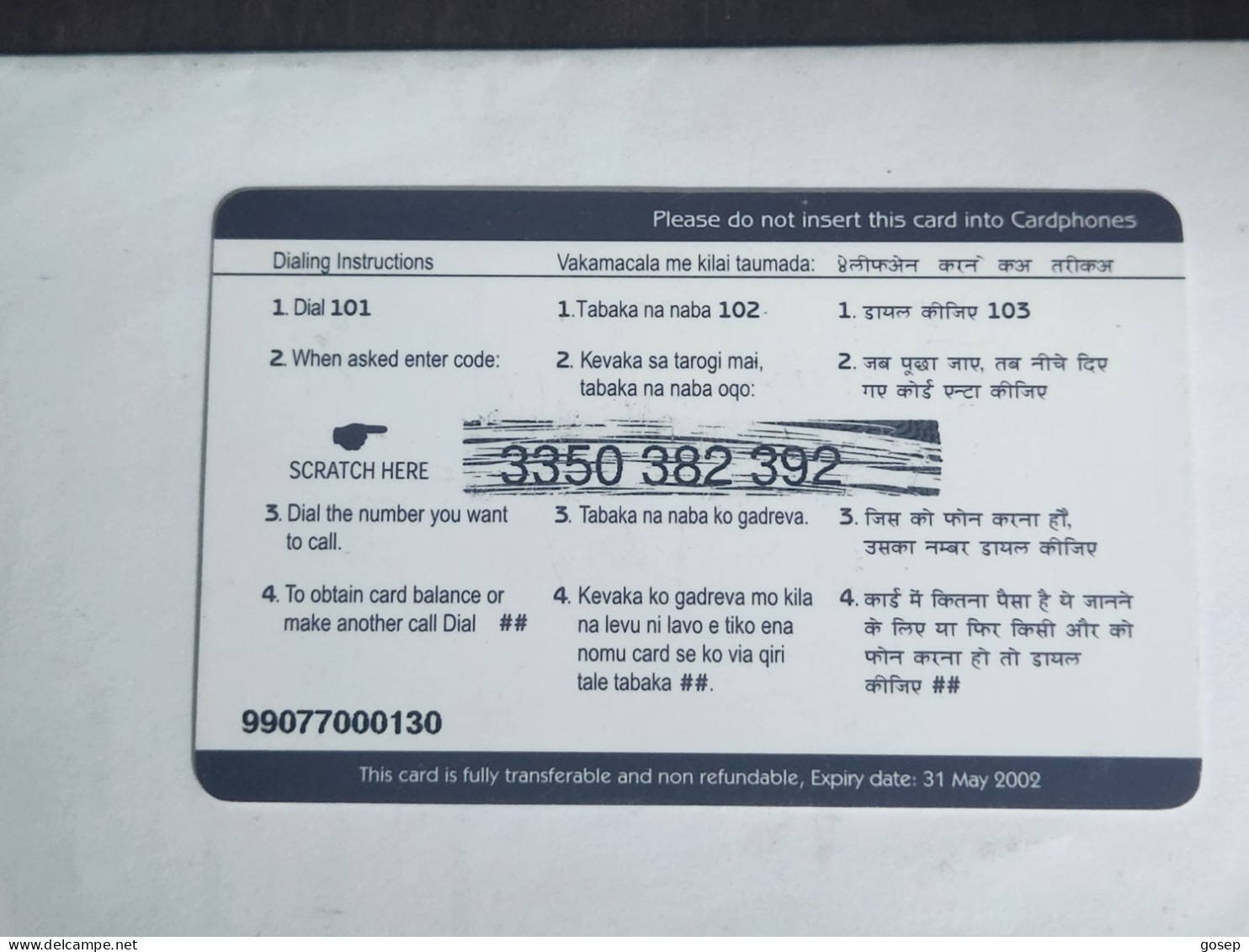 FiGI-(FJ-TFL-PRE-0031B)-FIDHER WOMEN-99077-(44)(3350-382-392)($5)(99077000130)(tirage-15.000)+1card Prepiad Free - Fiji