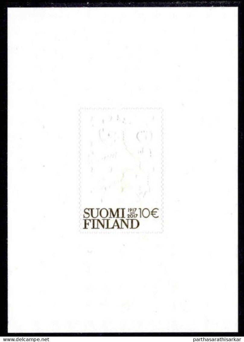 FINLAND 2017 COAT OF ARMS 100TH ANNIVERSARY OF INDEPENDENCE ODD UNUSUAL GOLD FOIL STAMP MINIATURE SHEET MNH - Neufs