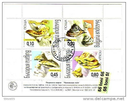 2004 Touchwoods Mushrooms   (Champignons )  S/S –used/oblitere(O) Bulgaria / Bulgarie - Usados