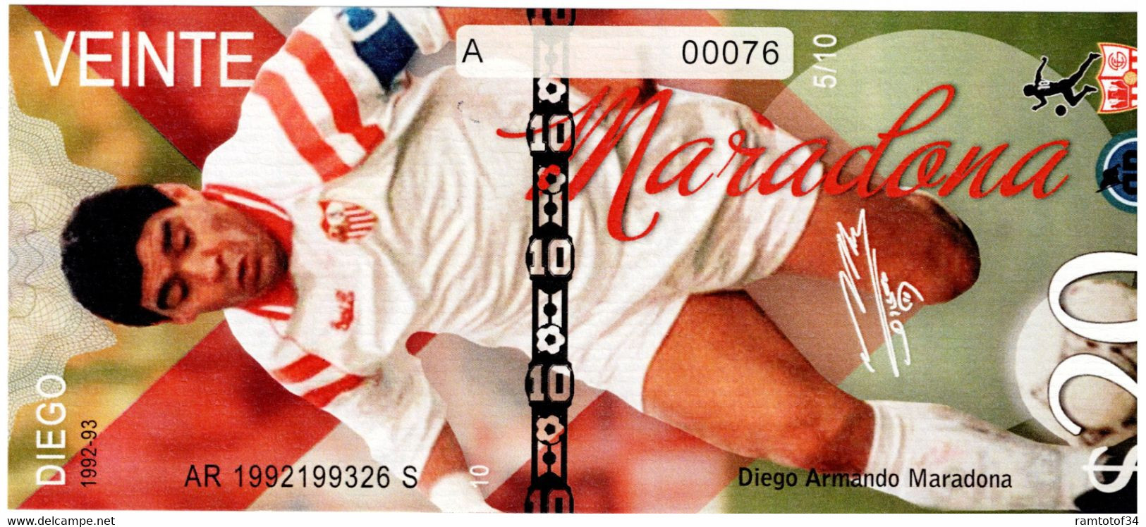 Diego MARADONA - Set de 10 billets diegos 1976-2020 UNC 2022