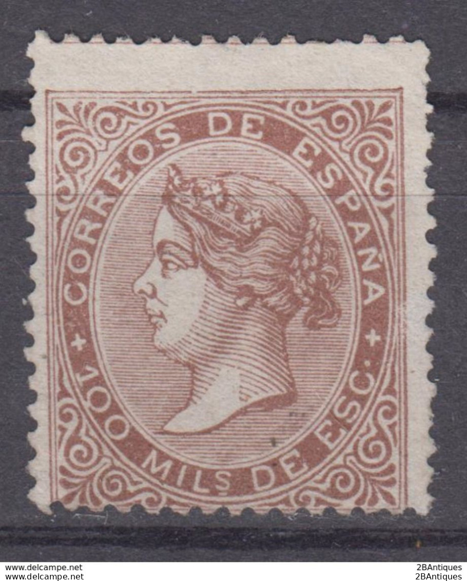 SPAIN 1868 - Queen Isabella II Mint No Gum - Unused Stamps
