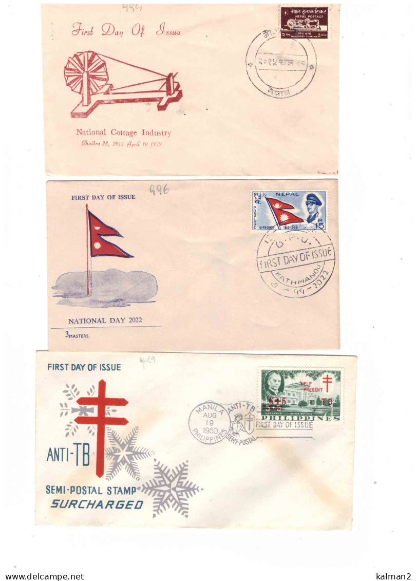 NEPAL-FILIPPINE-MALAYSIA-CHINA  /  6  FDC - Népal