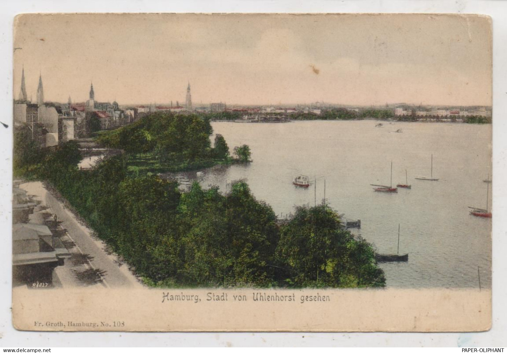 2000 HAMBURG - UHLENHORST, Blick Auf Die Stadt, Verlag Groth, Ca. 1905 - Nord