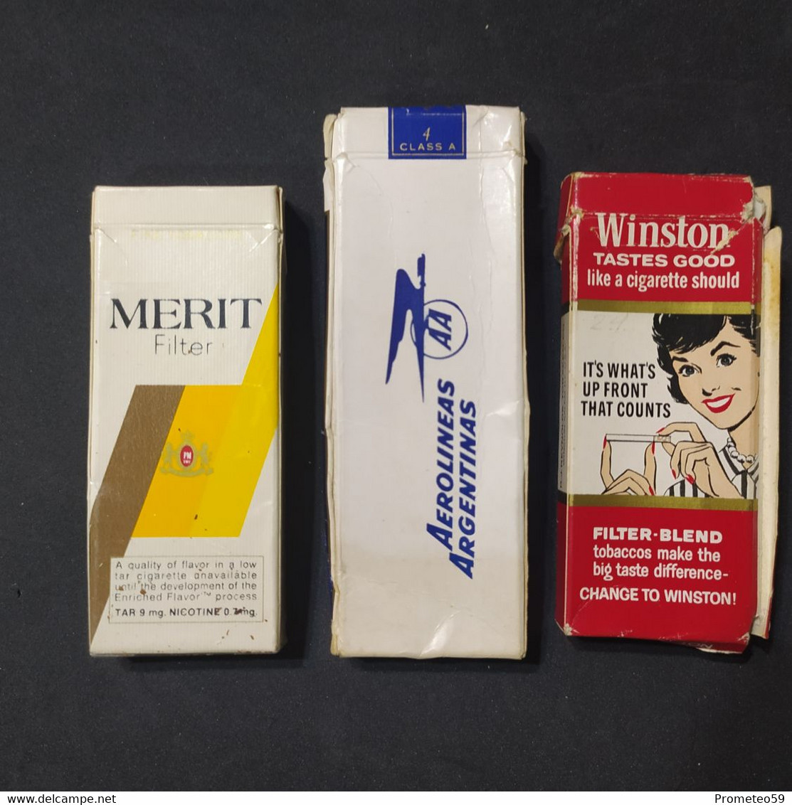 Lote 3 Cajas Chicas De Cigarrillos Cigarette Box X 4 Unidades - Contenitori Di Tabacco (vuoti)