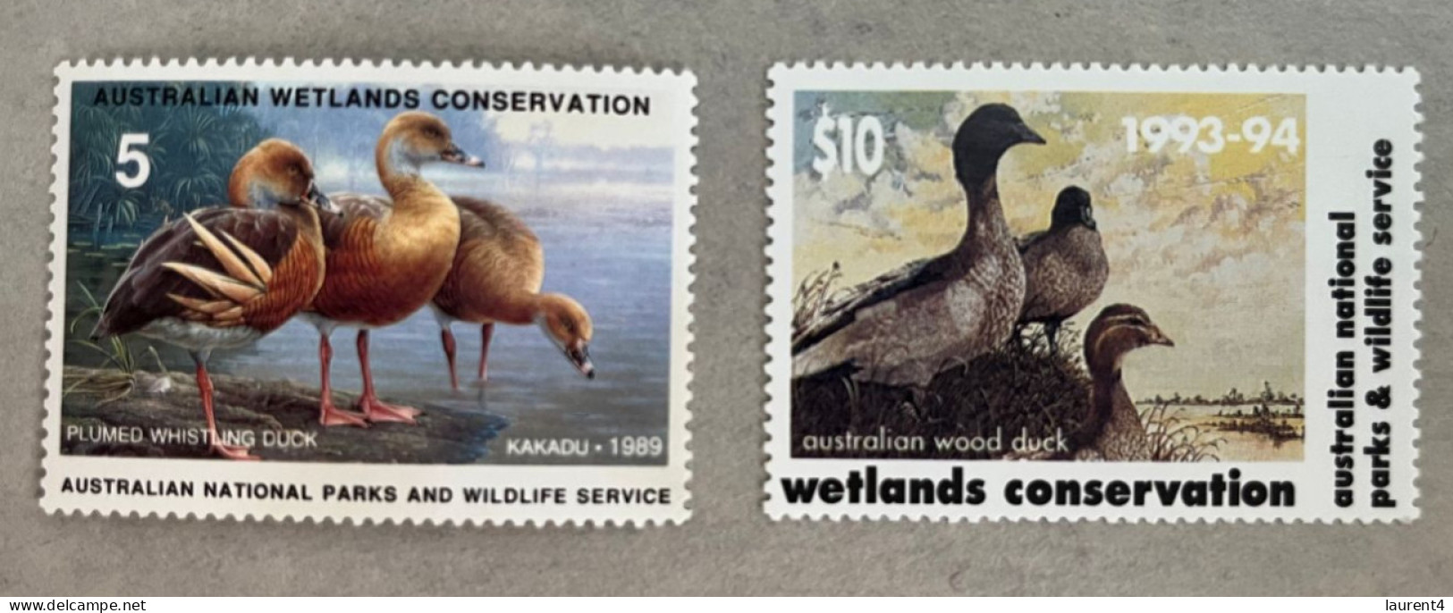 13-8-2023 (stamp) 1989 + 1994 - Australian Wetland Conservation (cinderella Duck Stamps) Mint / Neuf - Cinderella