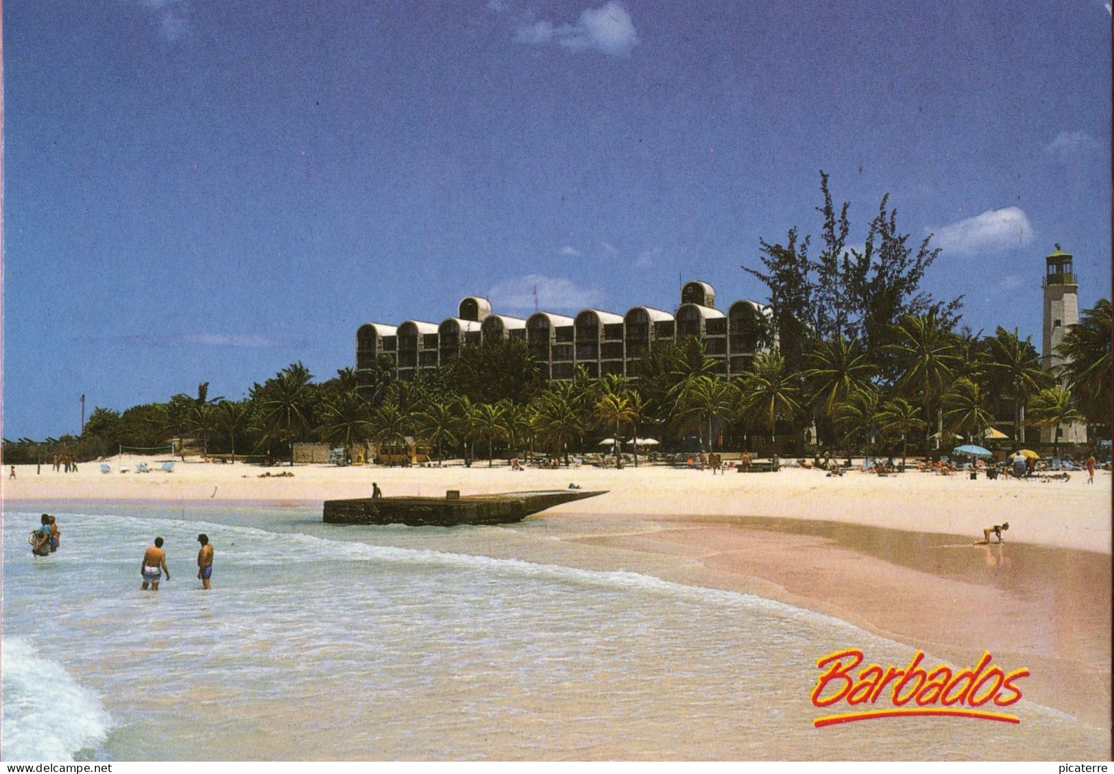 BARBADOS - Hilton Beach & Hotel Also Needham's Point Lighthouse,St.Michael- Ex Large Postcard 170mmx120mm - Barbades