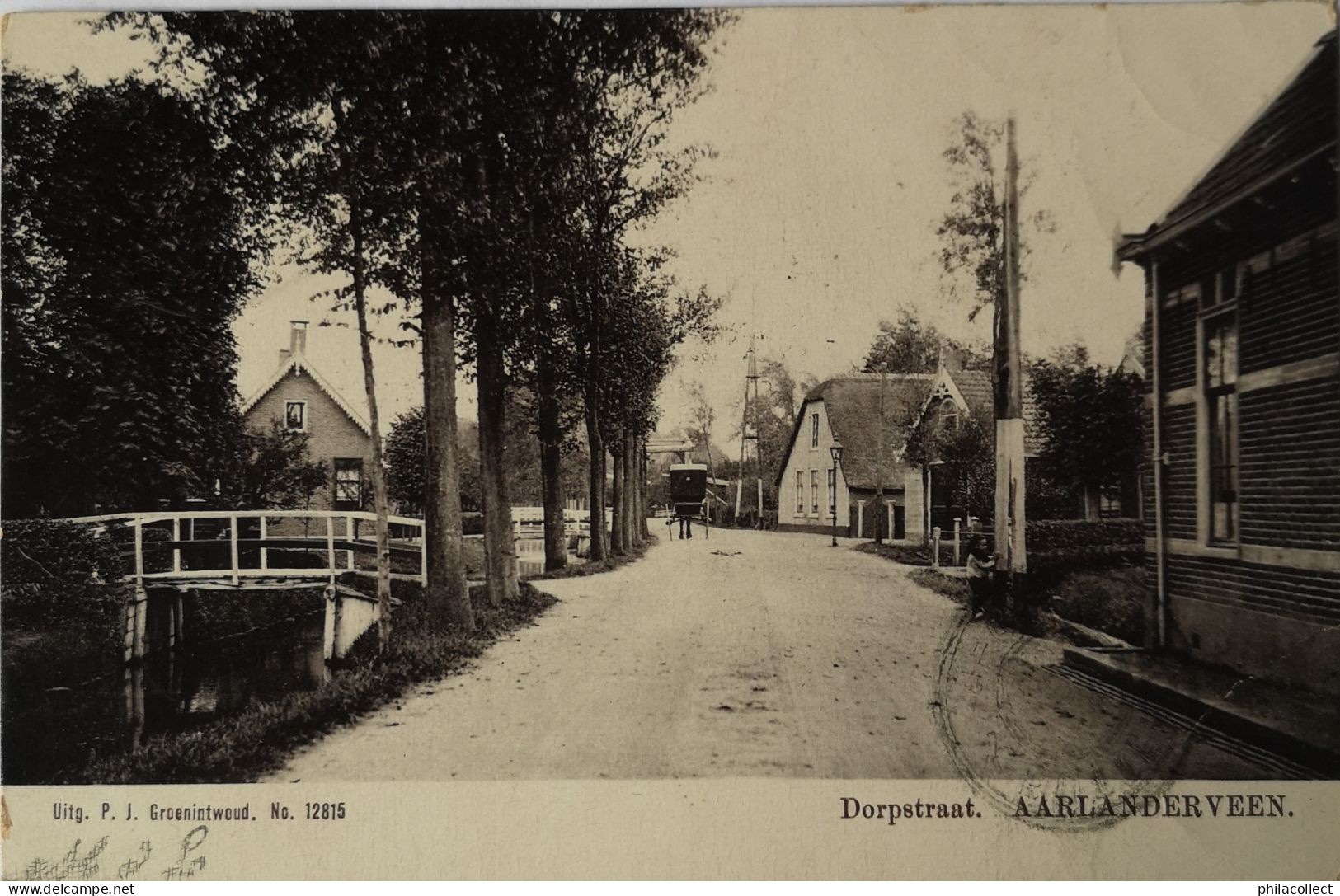 Aarlanderveen (Gem. Alphen Ad Rijn) Dorpstraat 1906 Topkaart - Alphen A/d Rijn