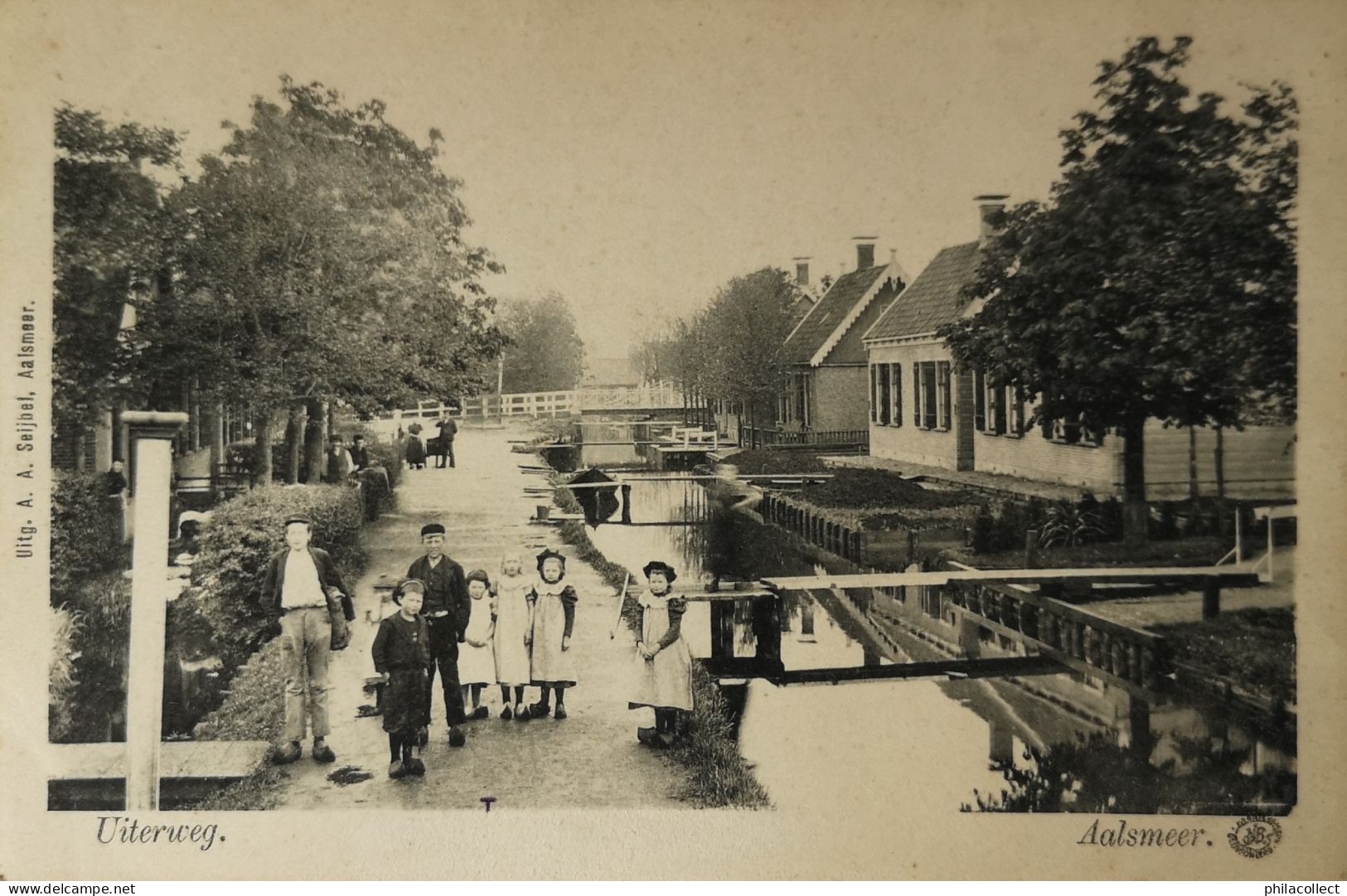 Aalsmeer // Uiterweg (met Nieuwschierige Kinderen) Ca 1900 Topkaart - Aalsmeer