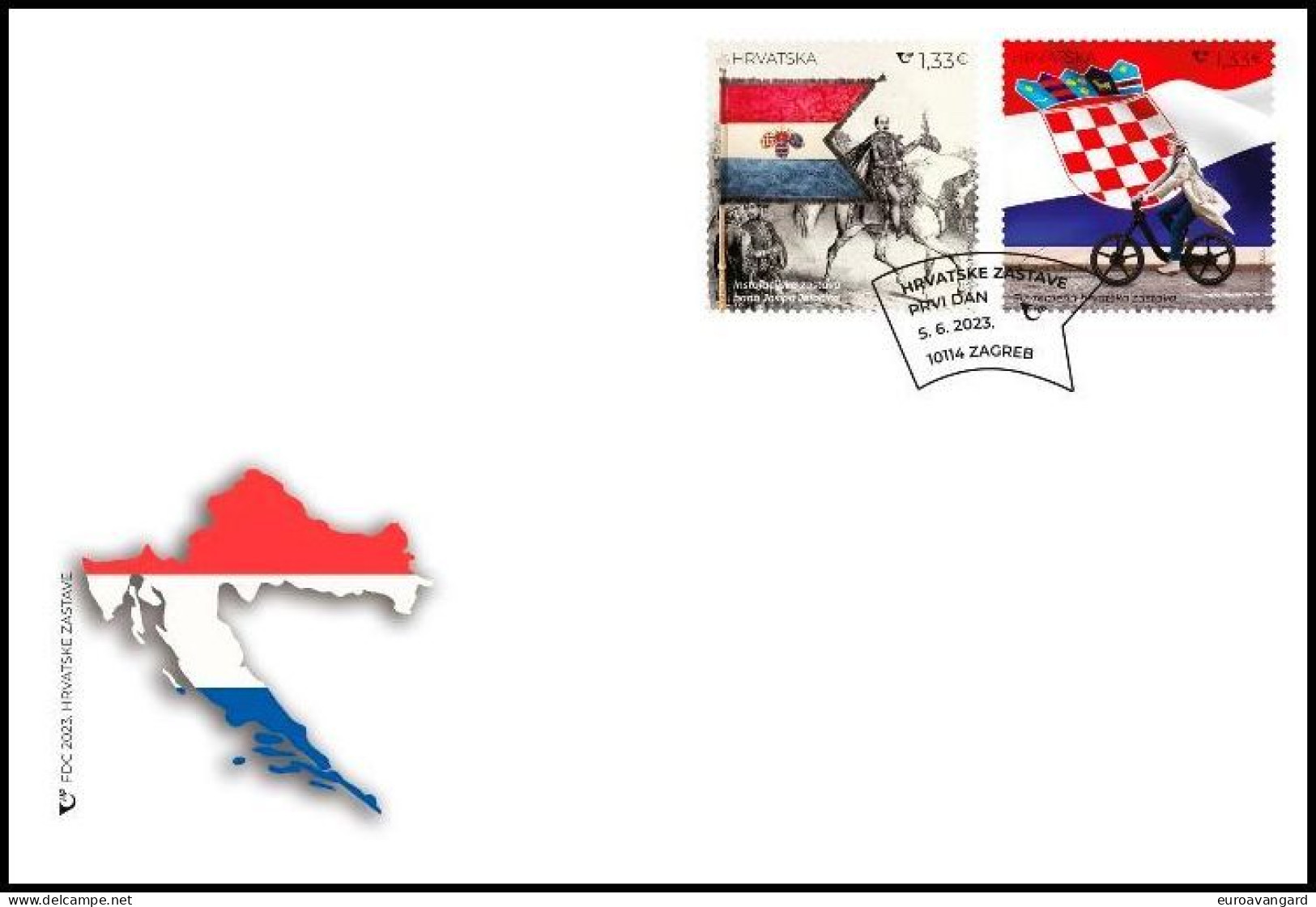 Croatia 2023, FDC Cover Croatian Flags - Enveloppes