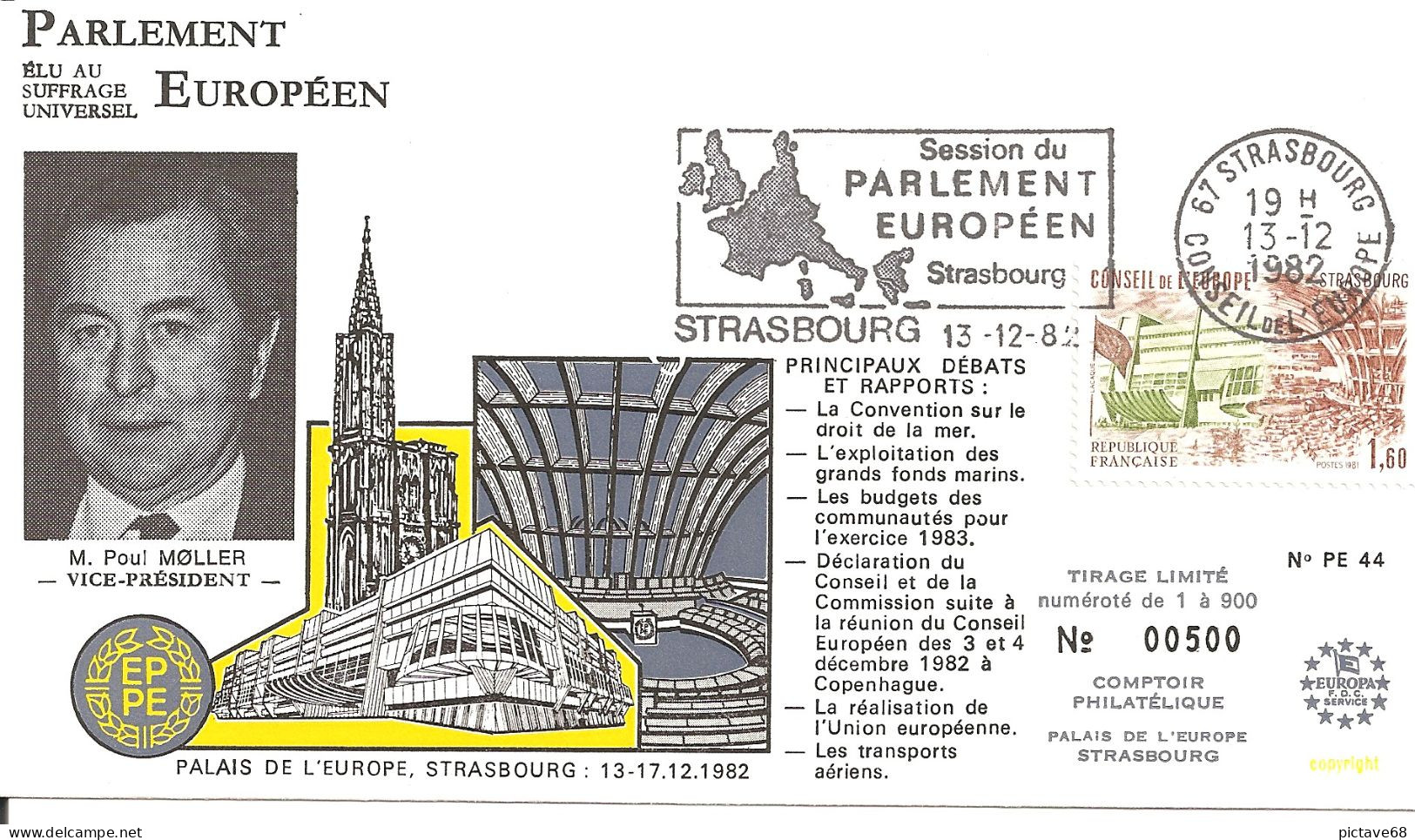 FRANCE / ENVELOPPE  PARLEMENT EUROPEEN MINI SESSION A DUBLIN IRLANDE DU 29-6 Au 3-7-1982 - Comunità Europea