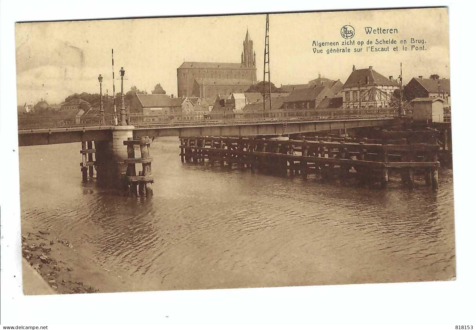 Wetteren   Algemeen Zicht Op De Schelde En Brug - Wetteren