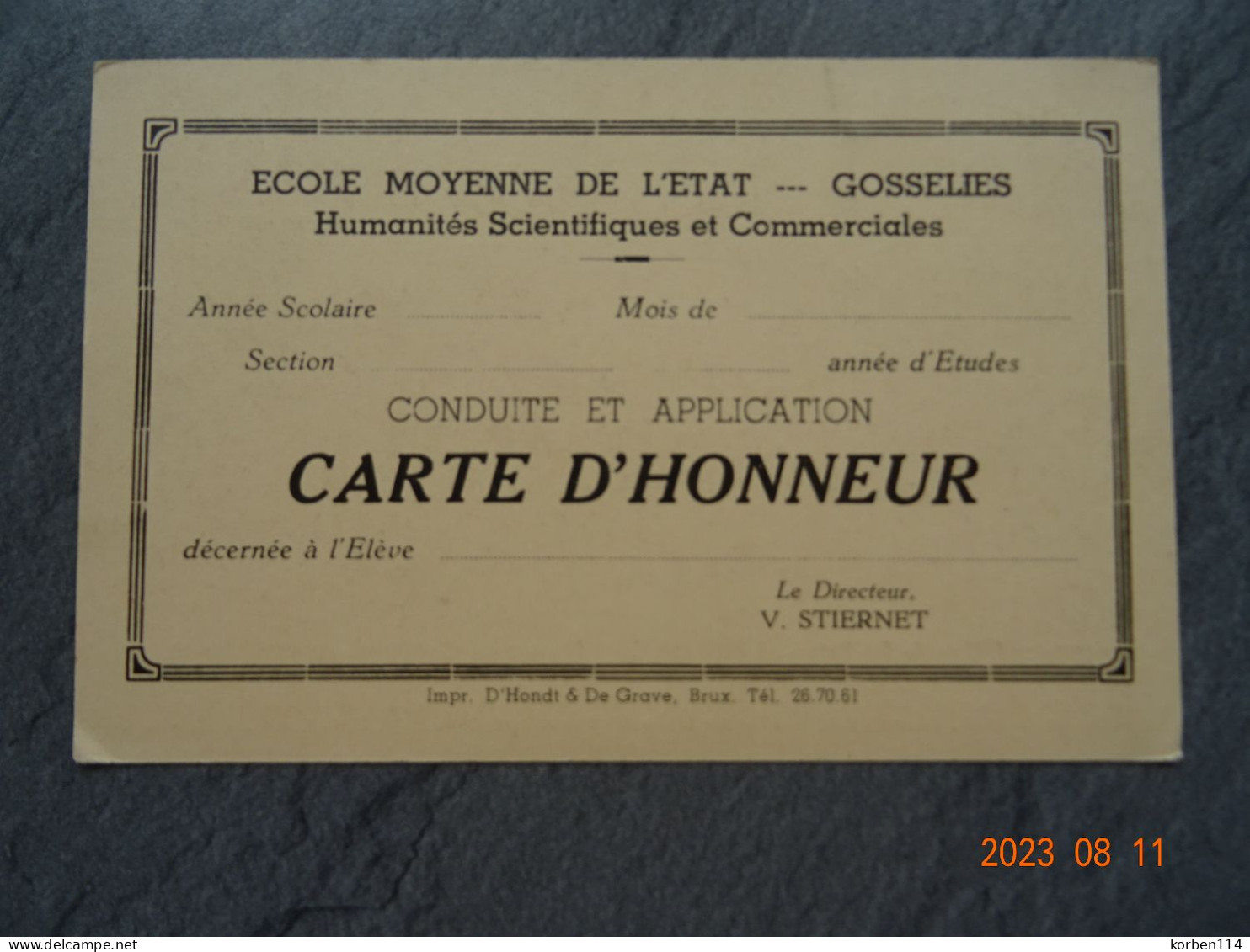 CHASSE DE STE BEGGE  + CARTE D'HONNEUR ECOLE MOY. GOSSELIES - Andenne
