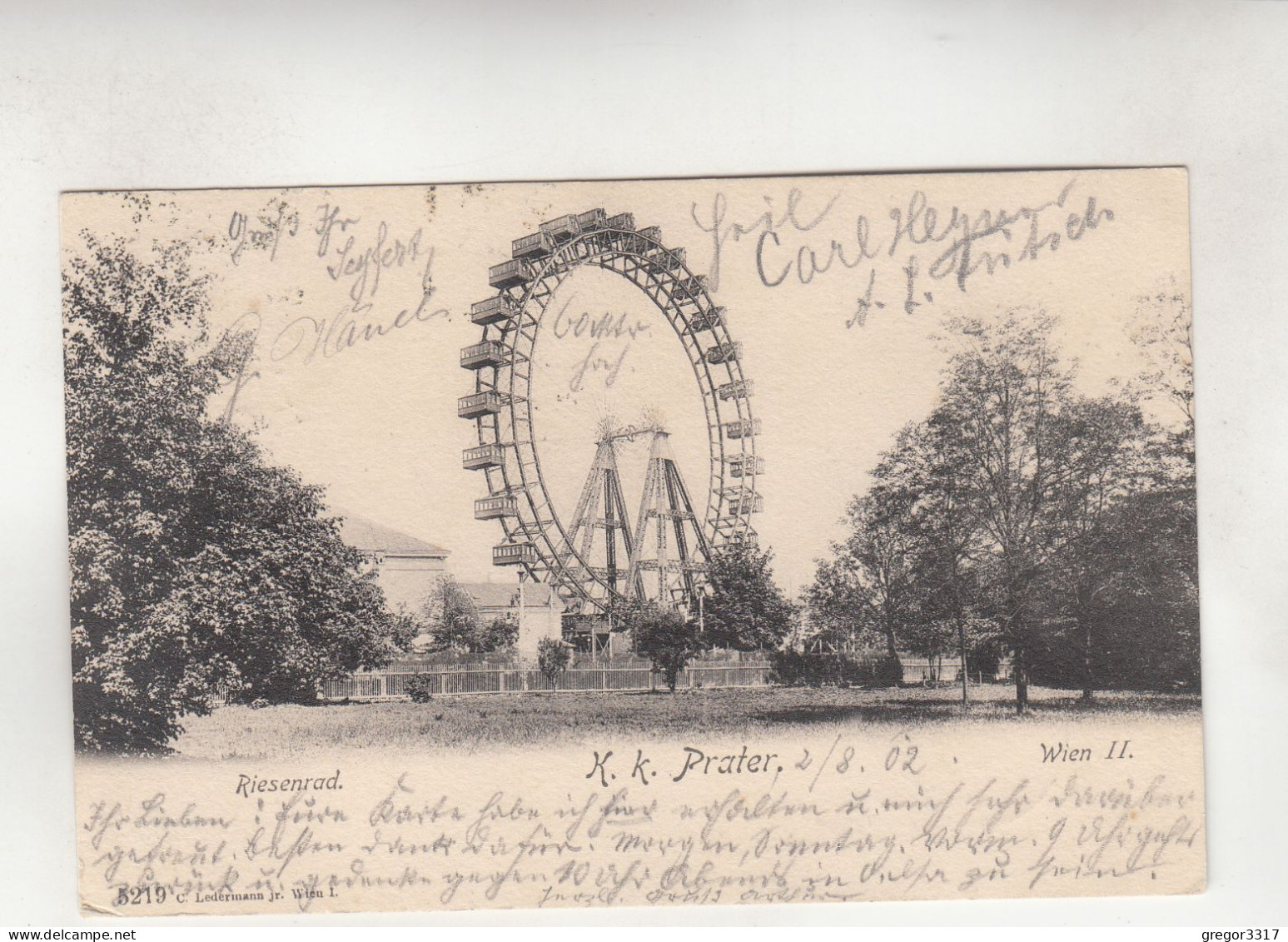 D3212) WIEN - PRATER - K.K. Prater - WIEN II - RIESENRAD - Litho - Alt 1902 - Prater