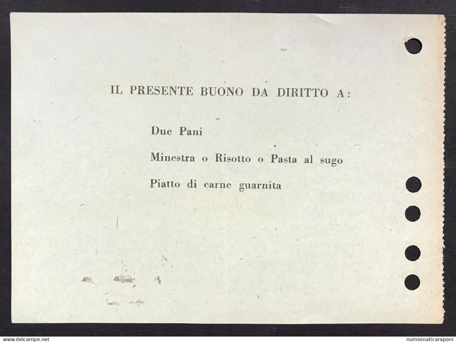 Buono Per Un Pasto Ass. Naz. Invalidi Di Guerra Milano 1944 LOTTO 4713 - Other & Unclassified