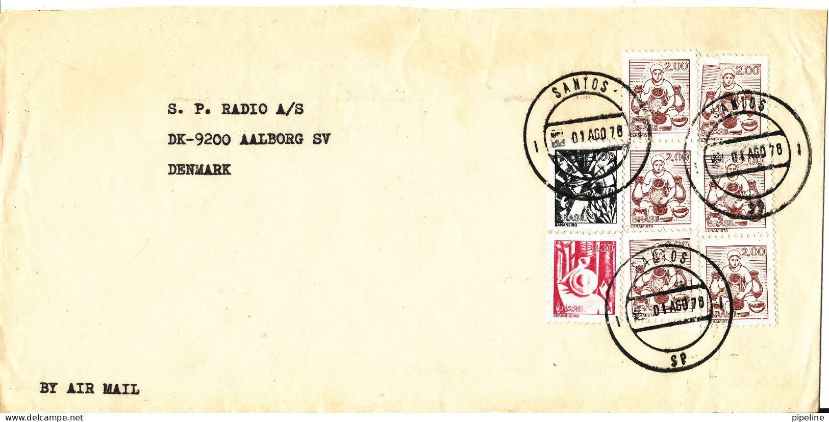 Brazil Cover Sent Air Mail To Denmark 1-8-1978 - Cartas & Documentos