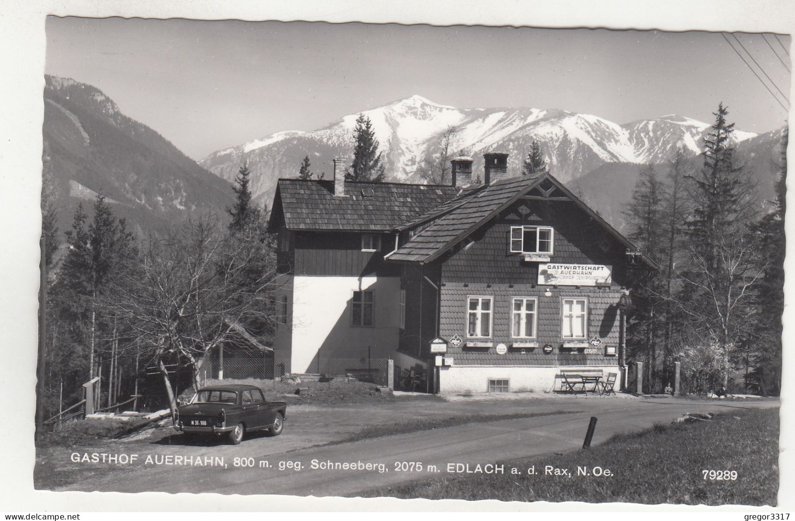 D3224) Gasthof AUERHAHN Gegen Schneeberg EDLACH A. D. RAX - Mit Altem AUTO N36.100 - Raxgebiet