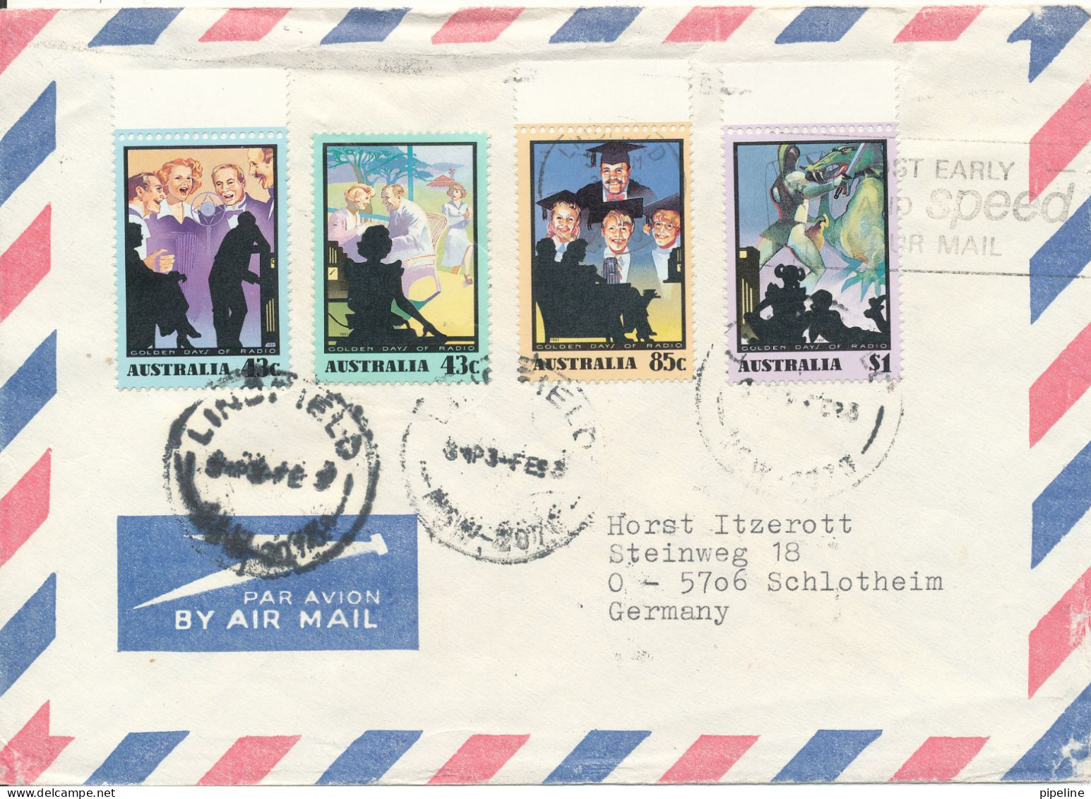 Australia Air Mail Cover Sent To Germany - Brieven En Documenten