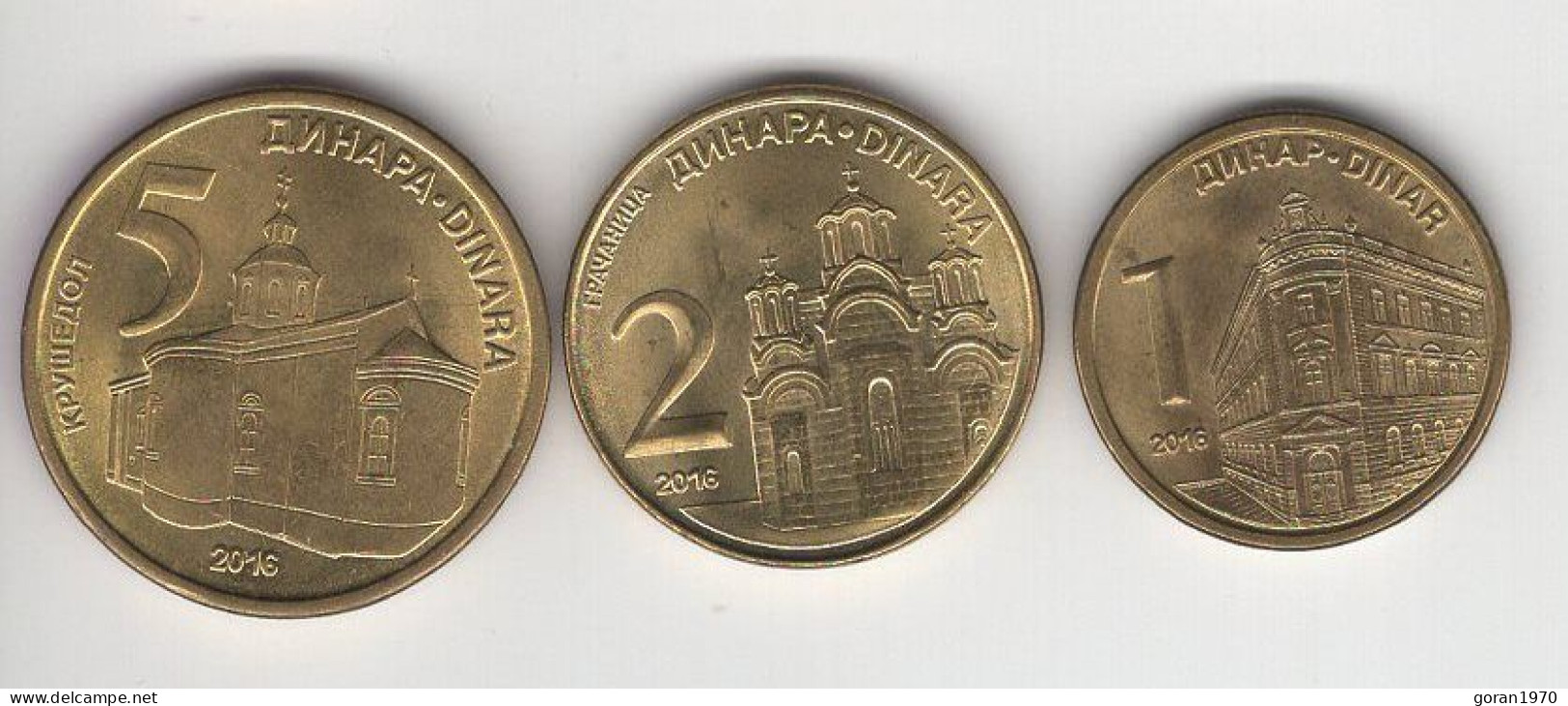 Serbia Coins Set 2016. UNC, 1, 2 And 5 Dinar - Serbia