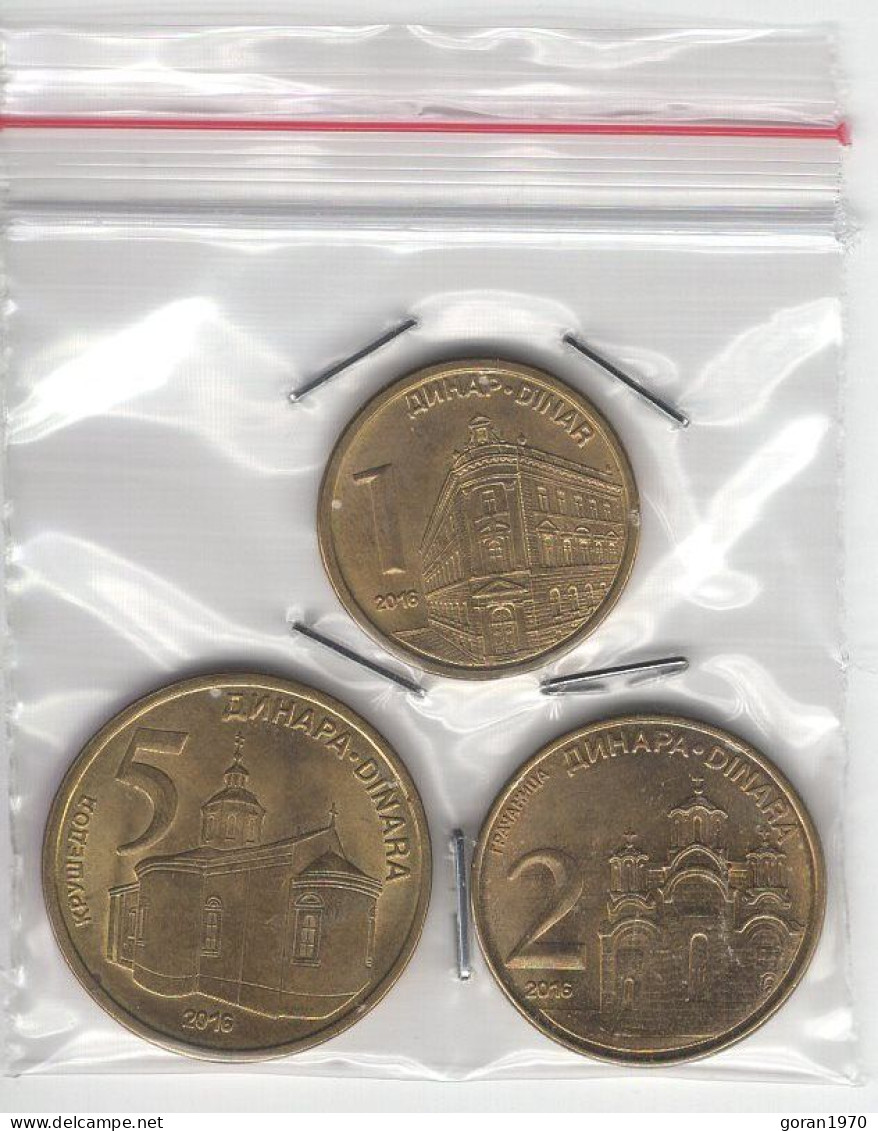 Serbia Coins Set 2016. UNC, 1, 2 And 5 Dinar - Serbia