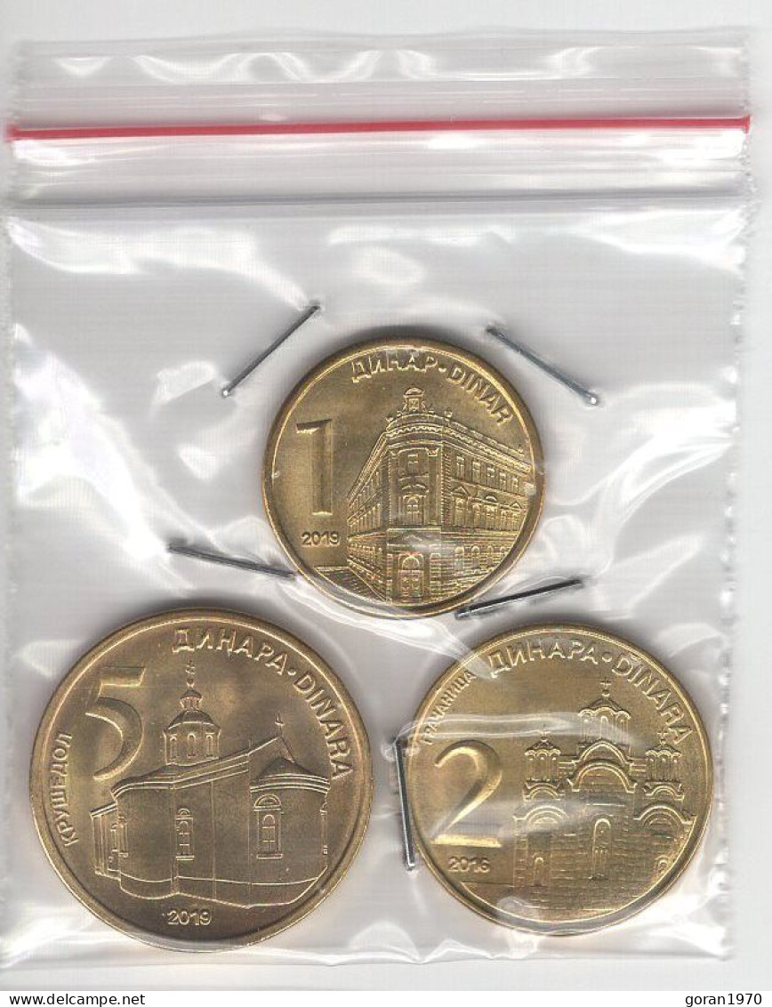 Serbia Coins Set 2019. UNC, 1, 2 And 5 Dinar - Serbia