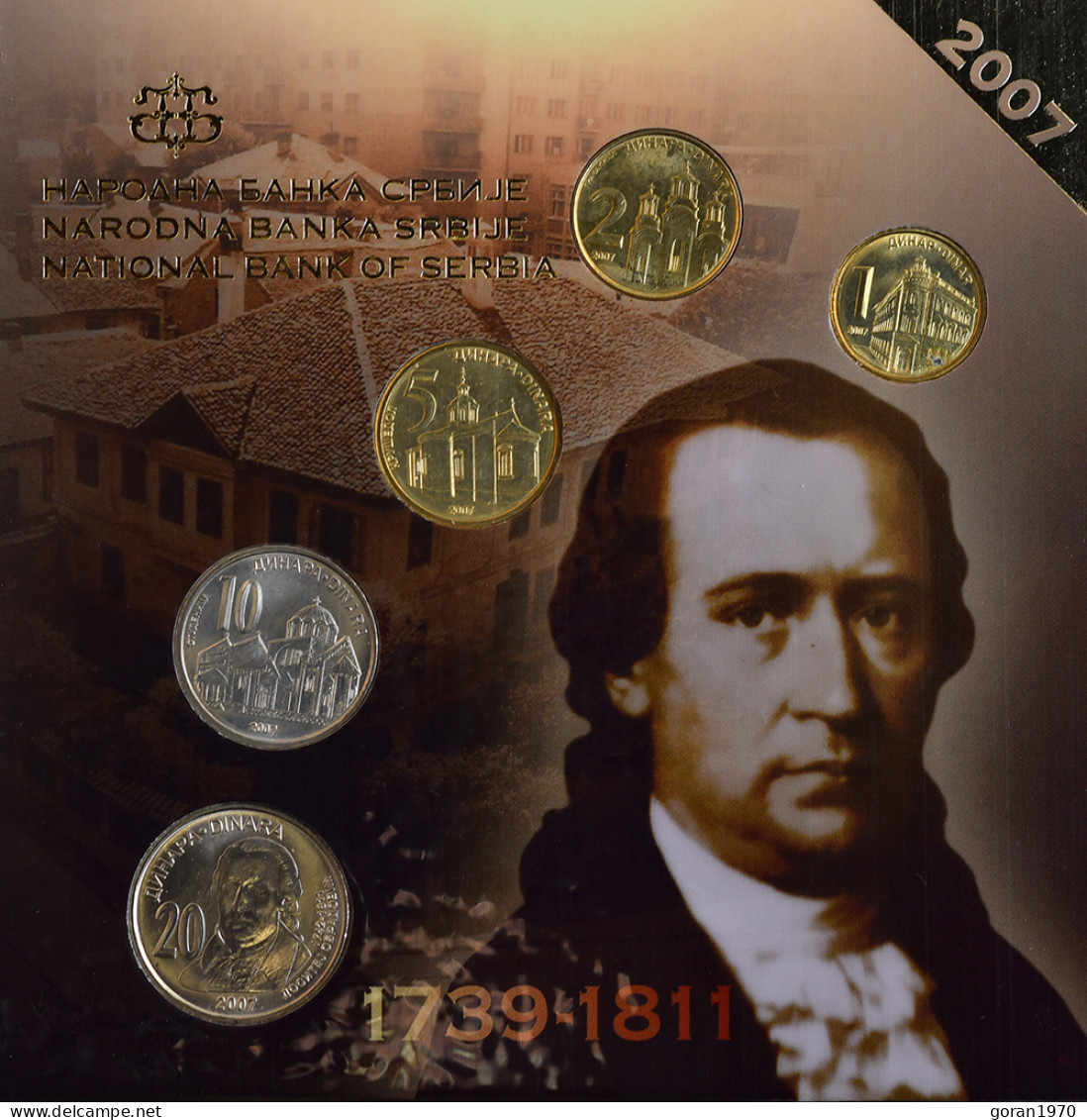 Serbia Coin Set 2007. UNC - NATIONAL BANK OF SERBIA  (MINT) - Dositej Obradović - Serbia