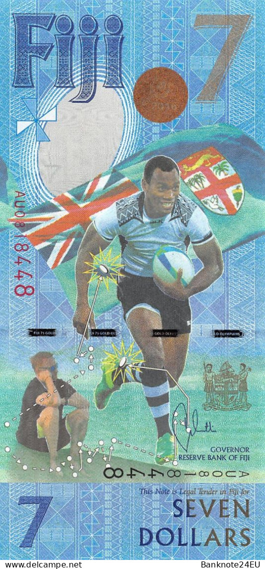 Fiji Islands 7 Dollars Banknote 2017 Unc Pn 120a, Banknote24 - Fiji