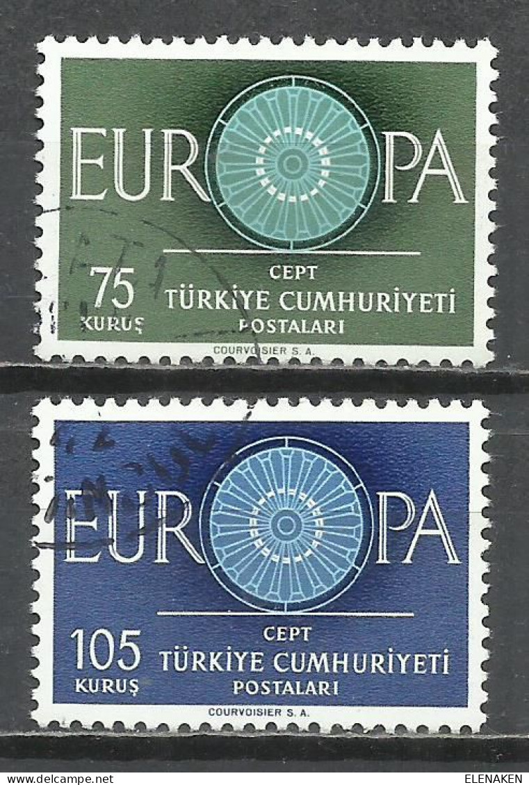 7565-SERIE COMPLETA TURQUIA USADO SERIE EUROPA 1960 Nº 1567/1568 - Gebruikt