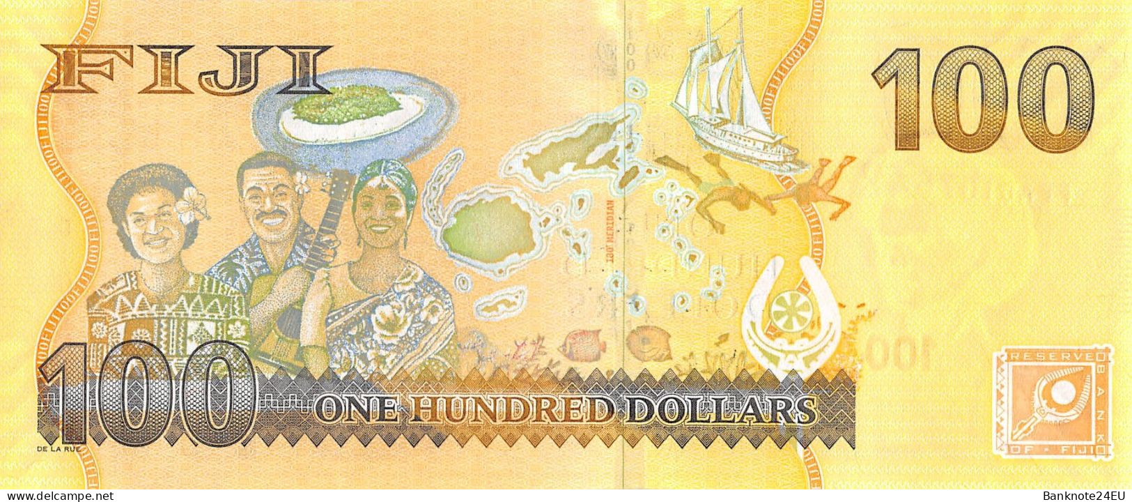 Fiji Islands 100 Dollars 2012 Unc Pn 119a, Banknote24 - Fiji